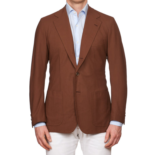 RUBINACCI LH Handmade Bespoke Brown Mohair Jacket EU 50 NEW US 40