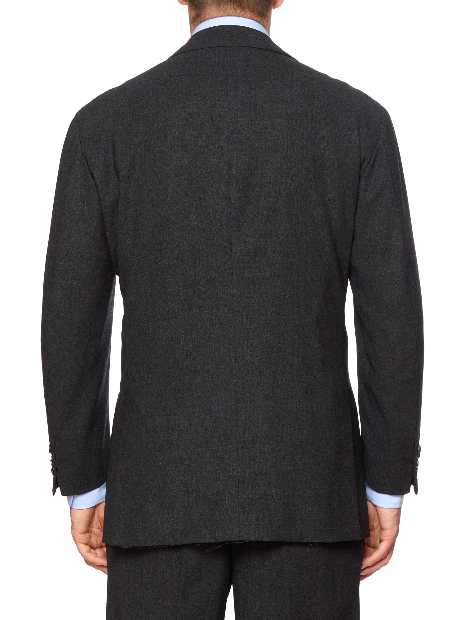 RUBINACCI LH Handmade Bespoke Charcoal Gray Fresco Wool Suit