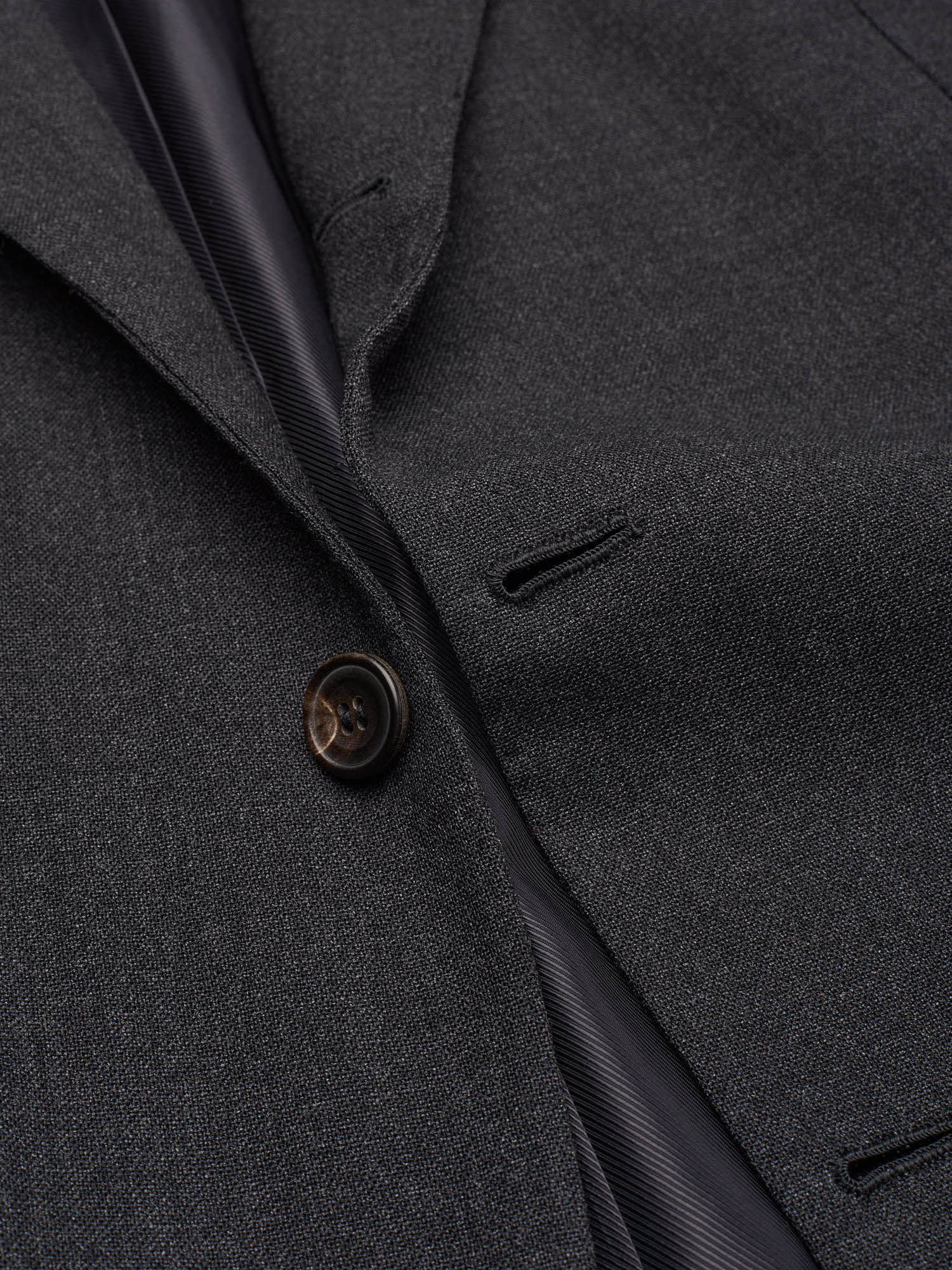 RUBINACCI LH Handmade Bespoke Charcoal Gray Fresco Wool Suit
