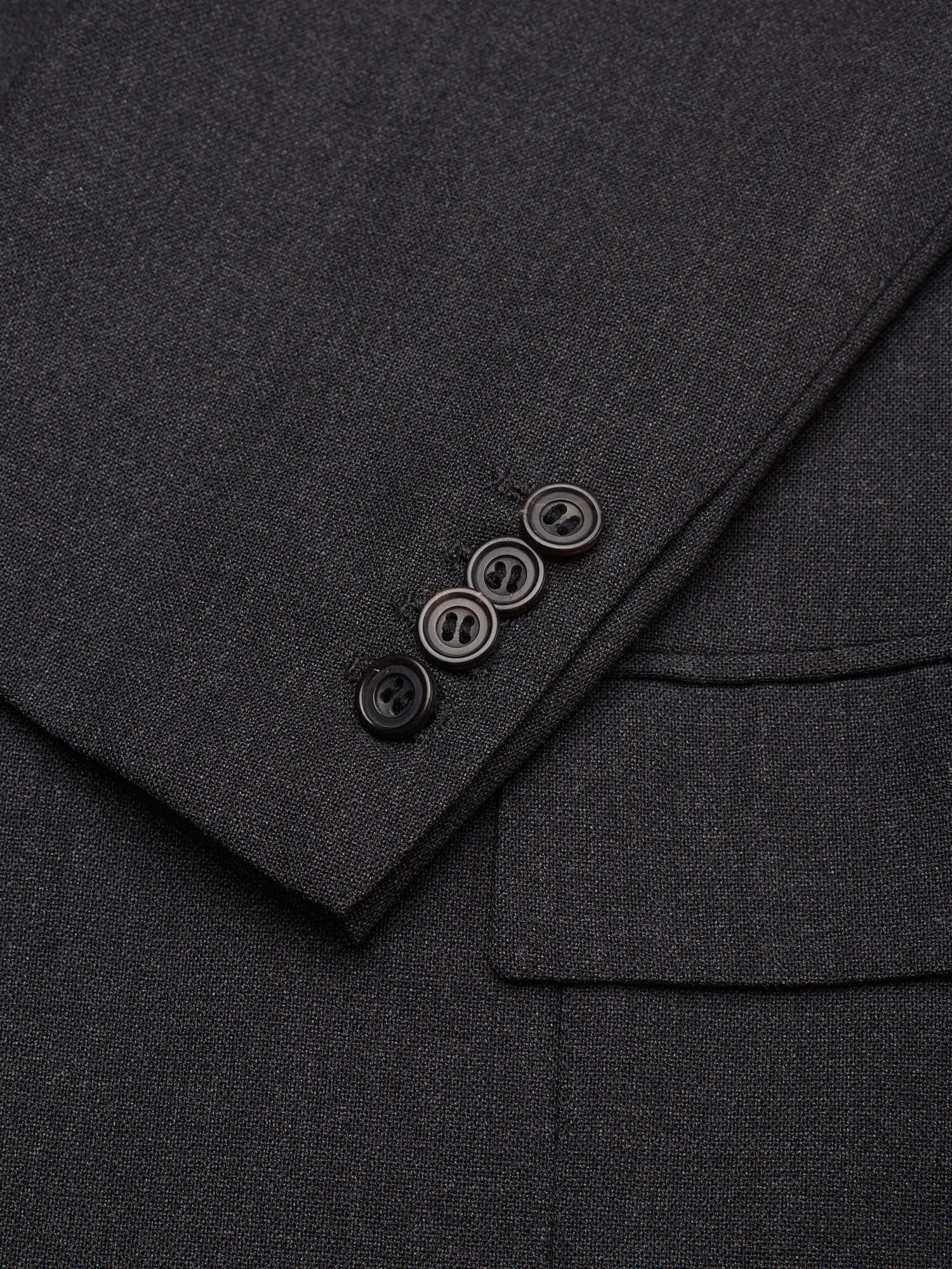 RUBINACCI LH Handmade Bespoke Charcoal Gray Fresco Wool Suit