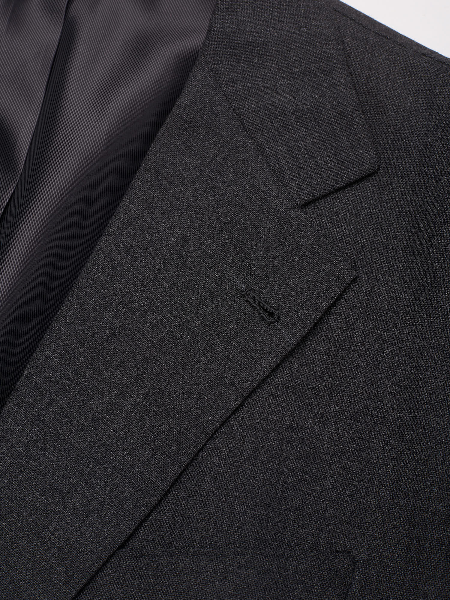 RUBINACCI LH Handmade Bespoke Charcoal Gray Fresco Wool Suit