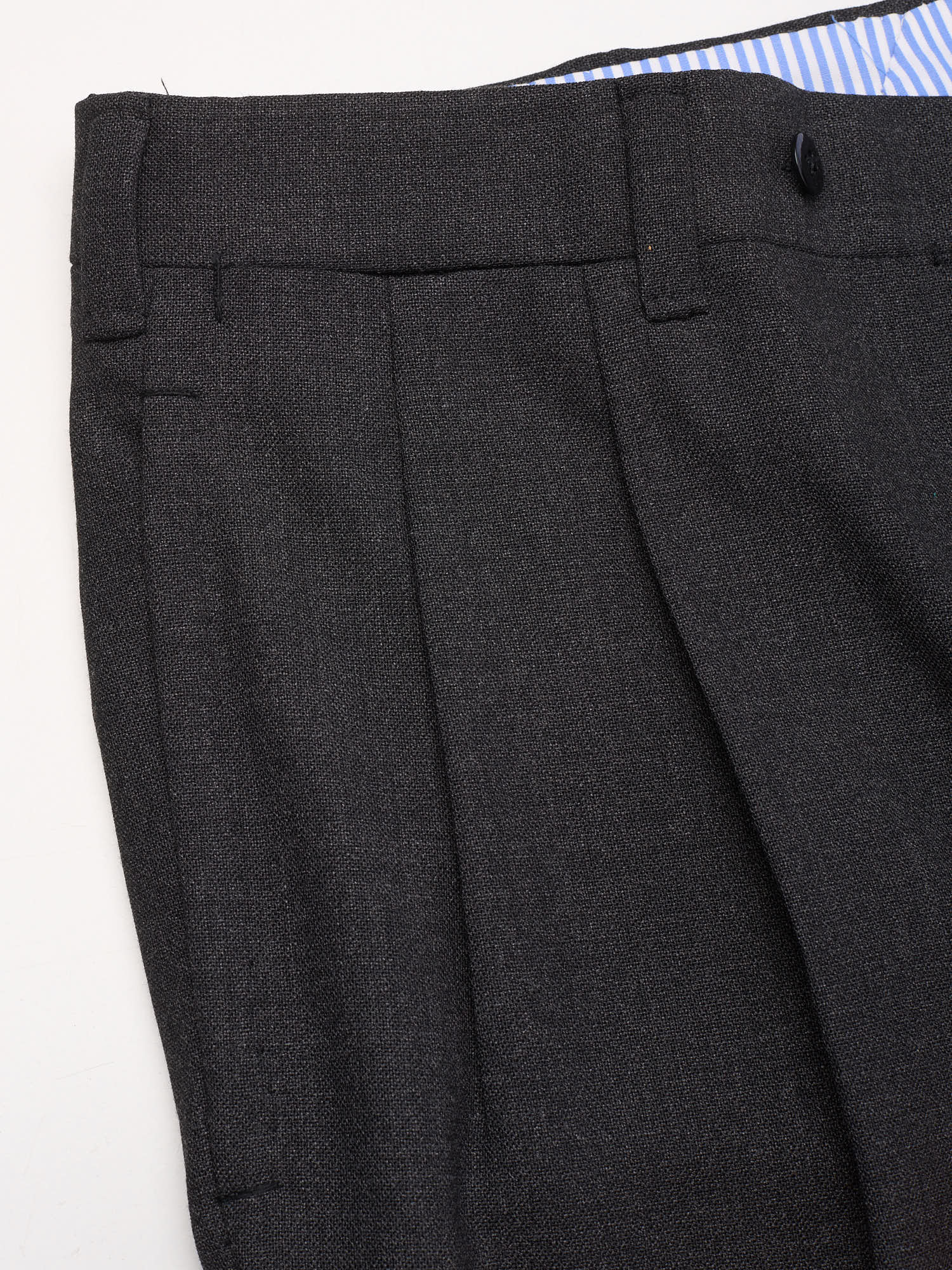 RUBINACCI LH Handmade Bespoke Charcoal Gray Fresco Wool Suit