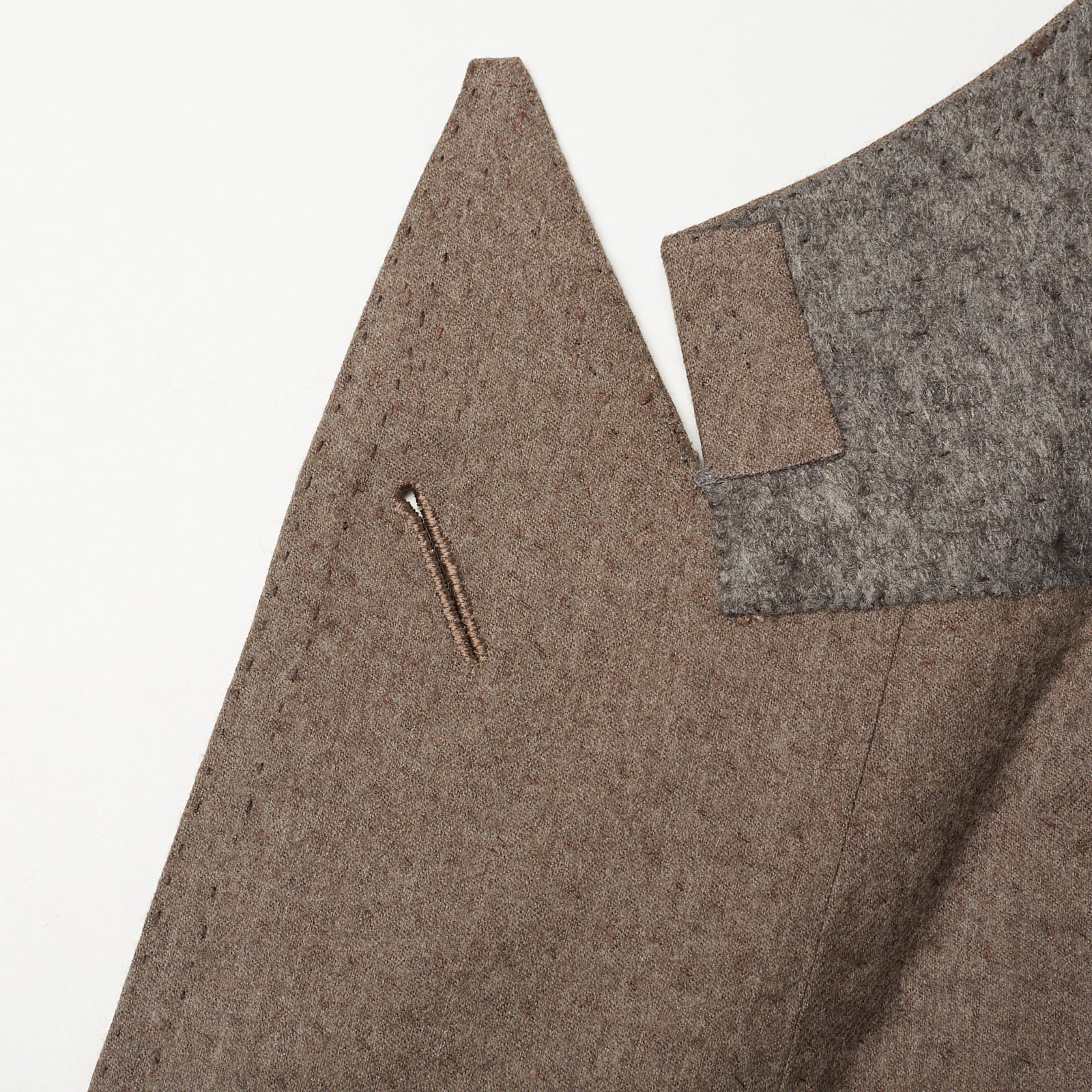 RUBINACCI LH Handmade Bespoke Taupe Gray Wool-Cashmere DB Jacket EU 50 NEW US 40 RUBINACCI