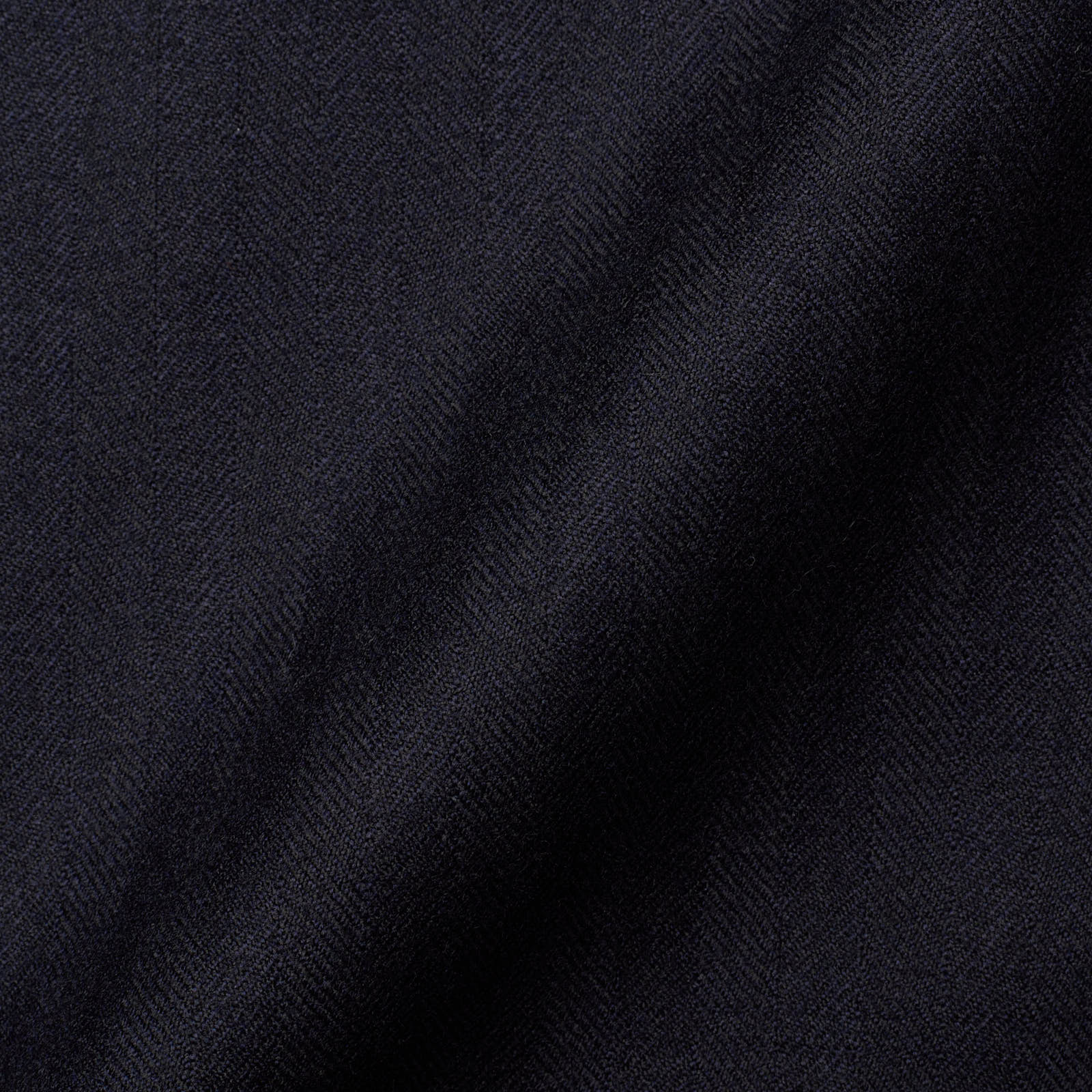 RUBINACCI LH Bespoke Navy Blue Flannel Herringbone Wool Jacket EU 52 US 42