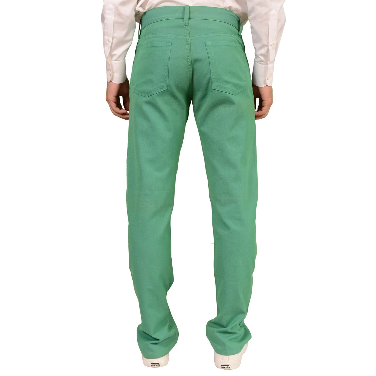 RUBINACCI Napoli Solid Green Cotton Jeans Pants NEW US 38 Straight Fit