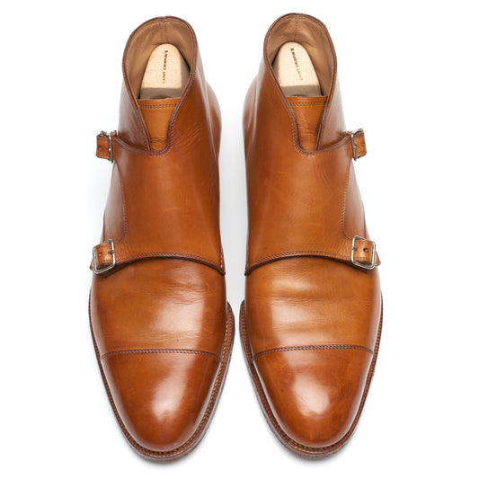 SAINT CRISPIN'S MOD 541 Cognac Leather Double Monk Boots Shoes 7.5 US 8.5 Trees