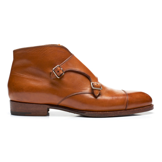 SAINT CRISPIN'S MOD 541 Cognac Leather Double Monk Boots Shoes 7.5 US 8.5 Trees