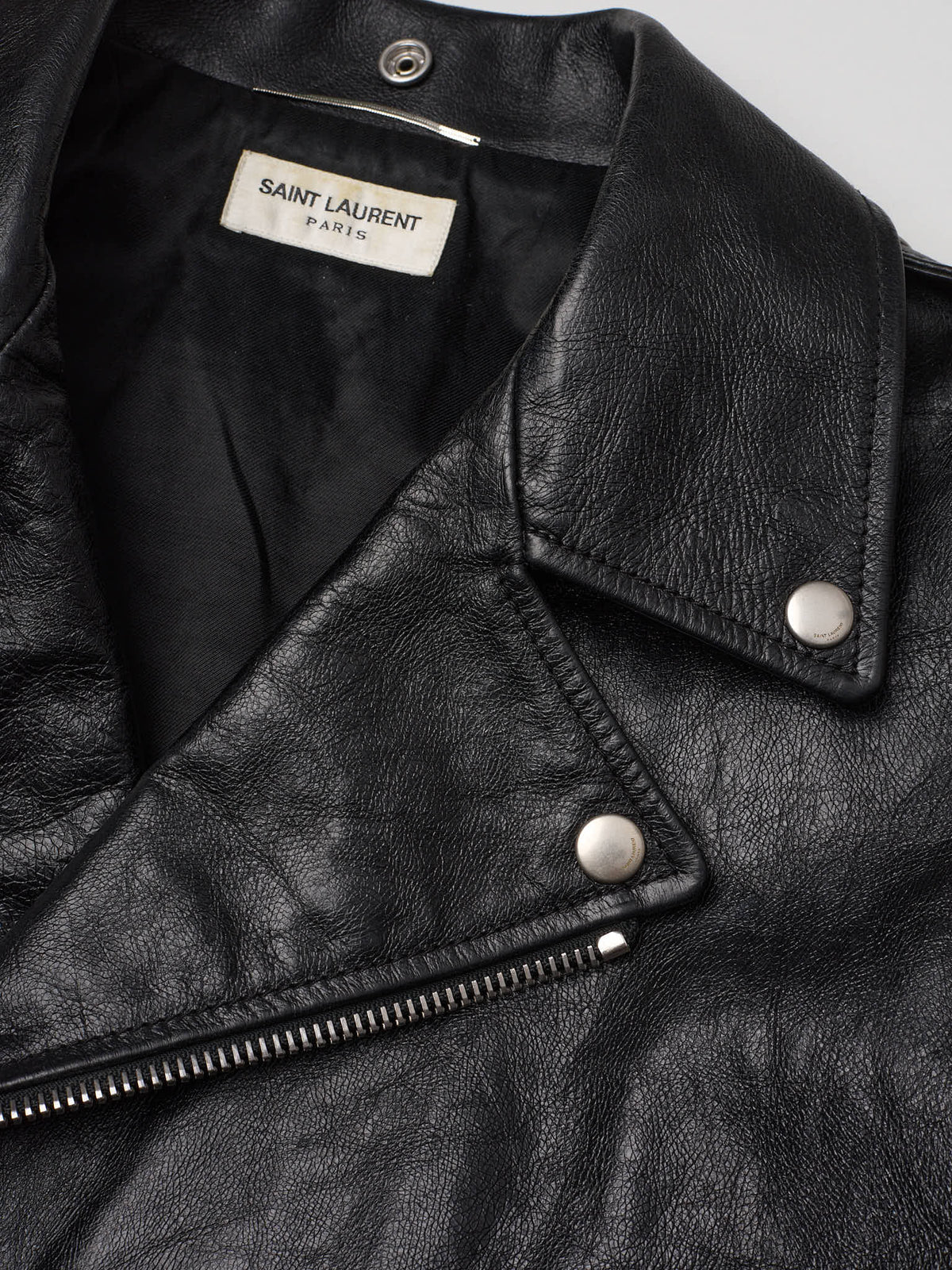SAINT LAURENT Paris Black Leather L01 Motorcycle Jacket