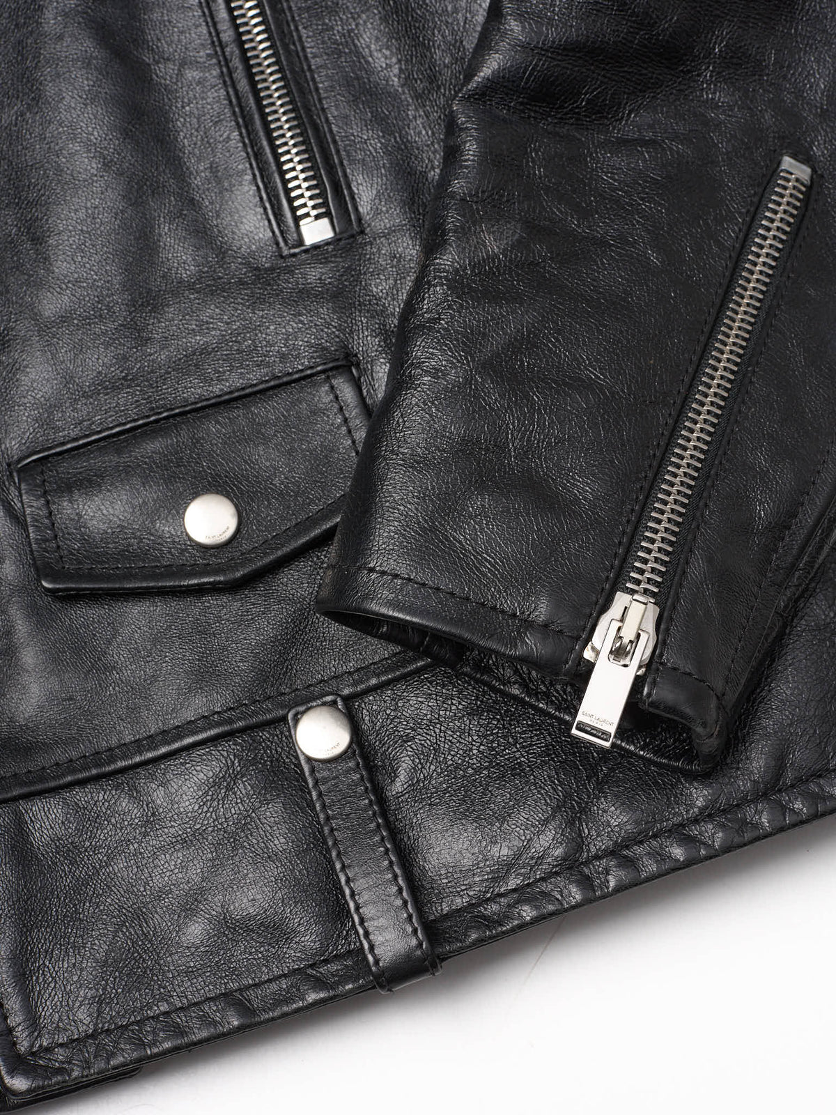SAINT LAURENT Paris Black Leather L01 Motorcycle Jacket