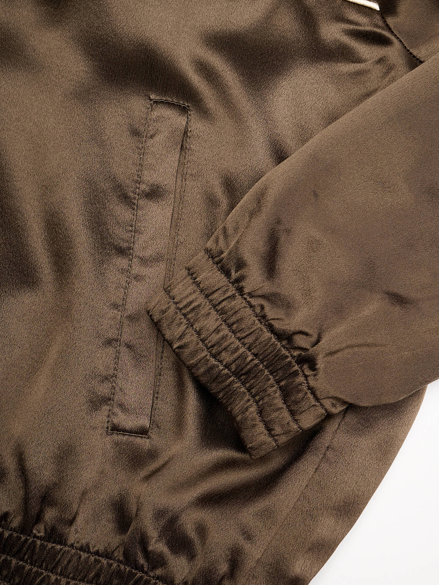 SAINT LAURENT Paris Teddy Silk Zip-Up Track Jacket