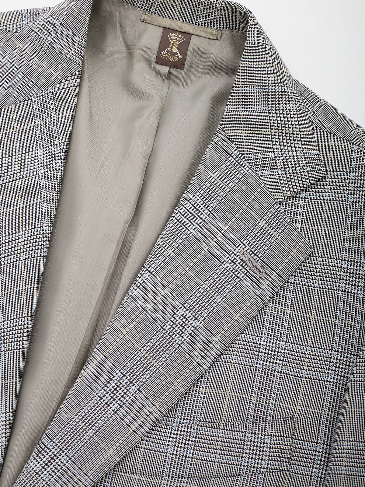 SARTORIA CHIAIA Handmade Gray Plaid Wool Double Breasted Bespoke Suit