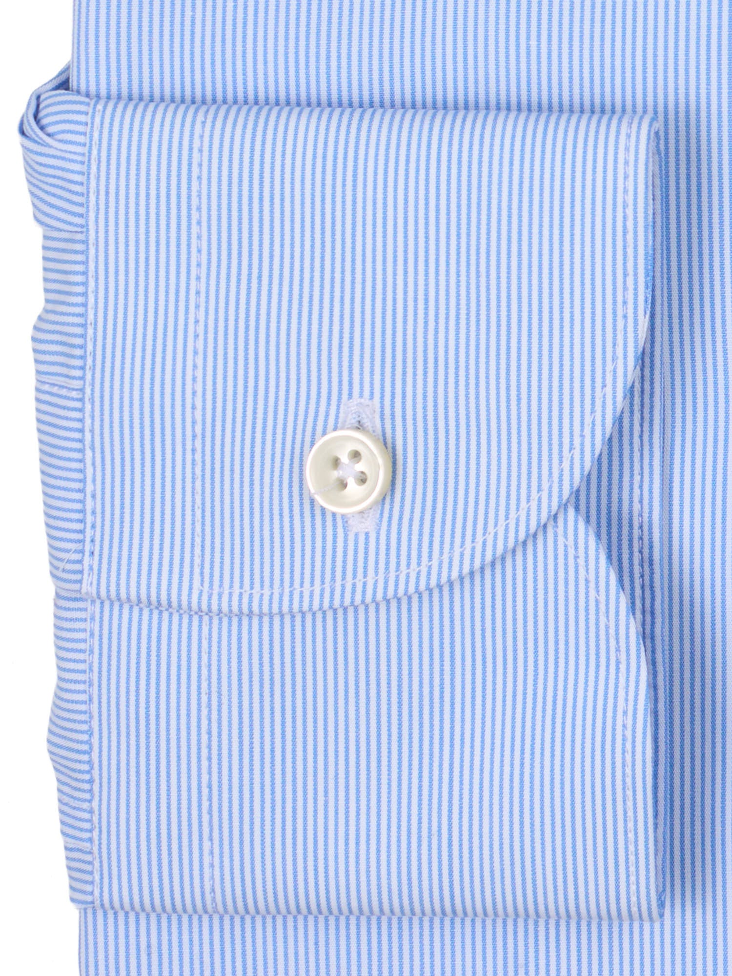 SARTORIA CAMPO Napoli Blue Striped Cotton Slim Fit Dress Shirt