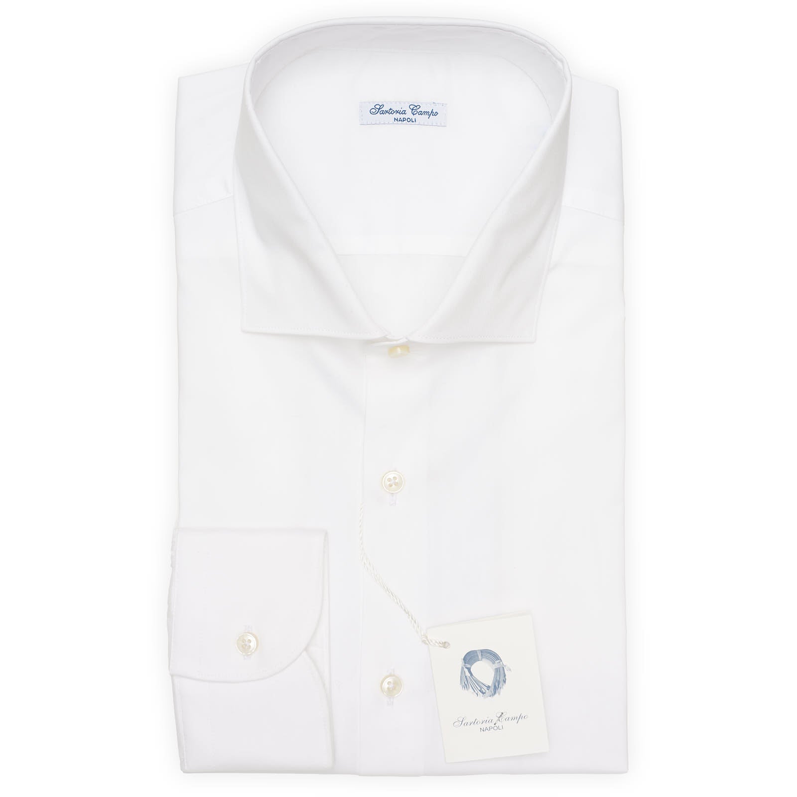 SARTORIA CAMPO NAPOLI White Poplin Cotton Dress Shirt