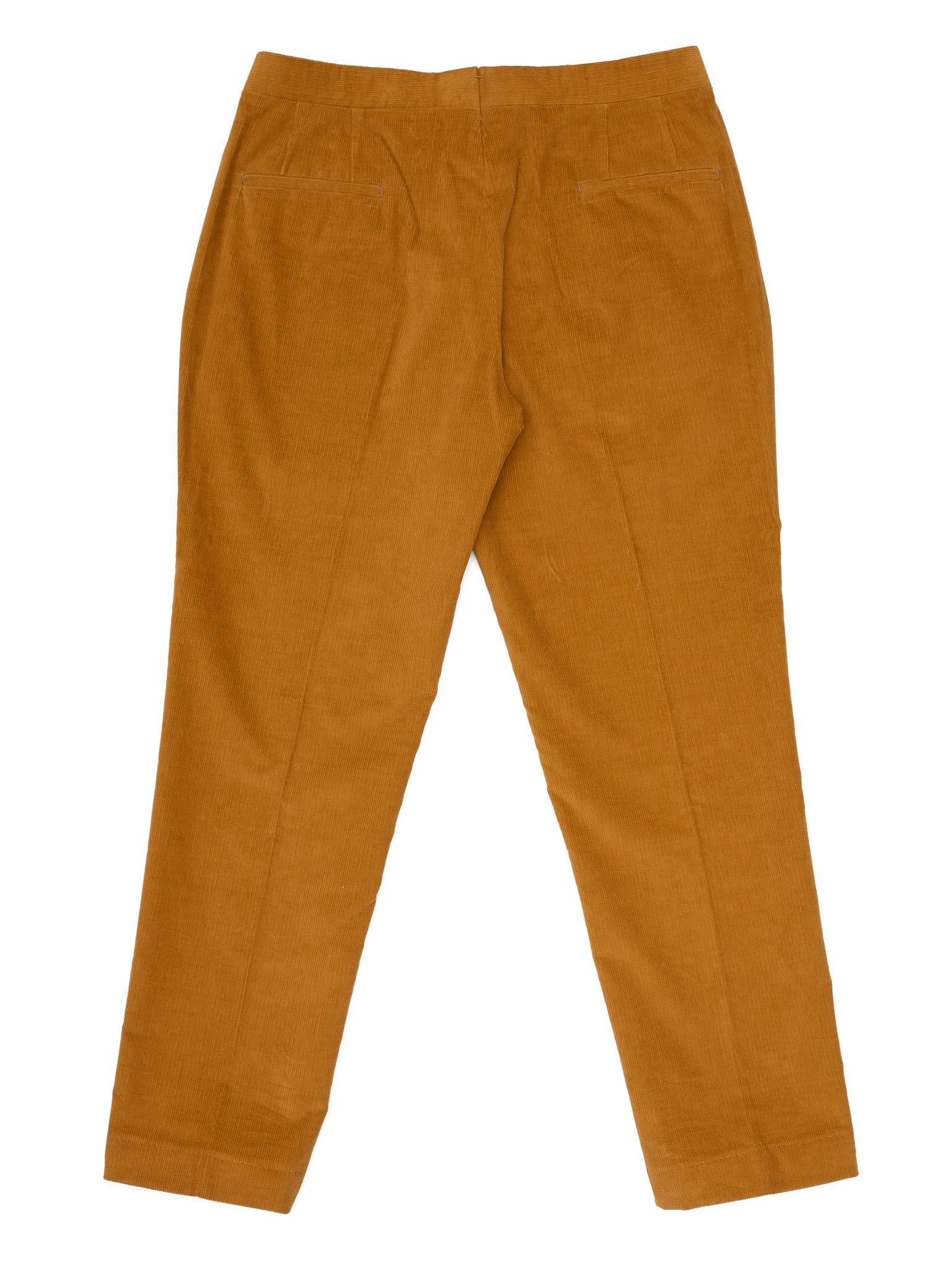 SARTORIA CHIAIA Bespoke Handmade Brown Cotton Corduroy Flat Front Dress Pants
