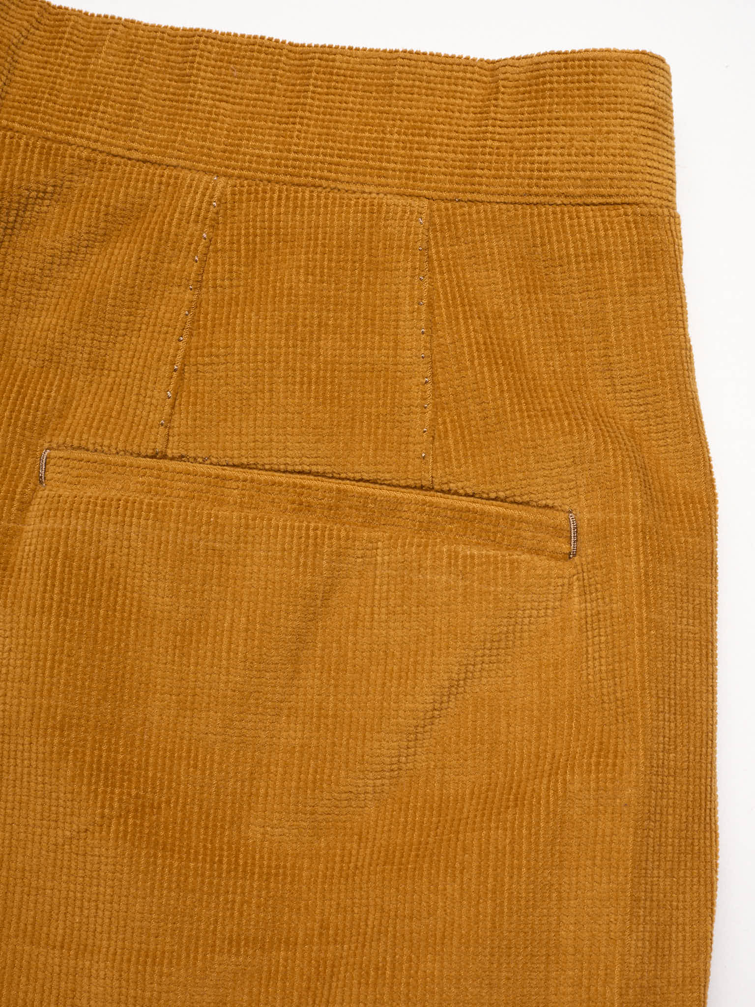 SARTORIA CHIAIA Bespoke Handmade Brown Cotton Corduroy Flat Front Dress Pants