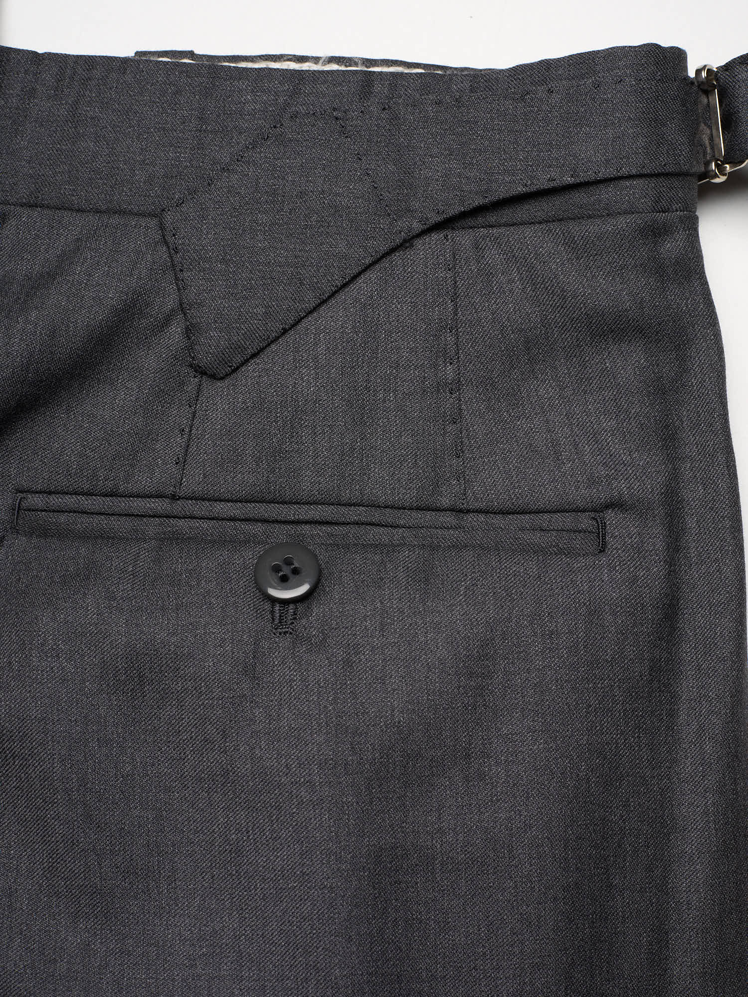 SARTORIA CHIAIA Bespoke Handmade Gray Wool Flat Front Dress Pants