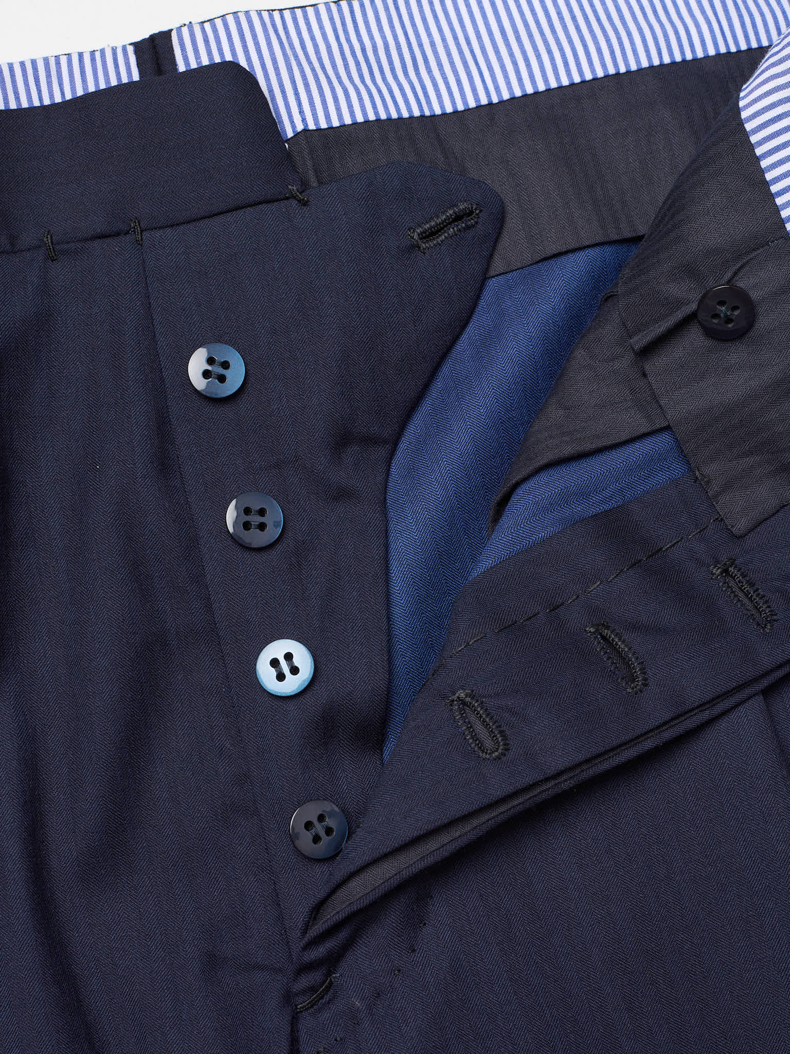 SARTORIA CIARDI Bespoke Handmade Navy Blue Wool Suit NEW