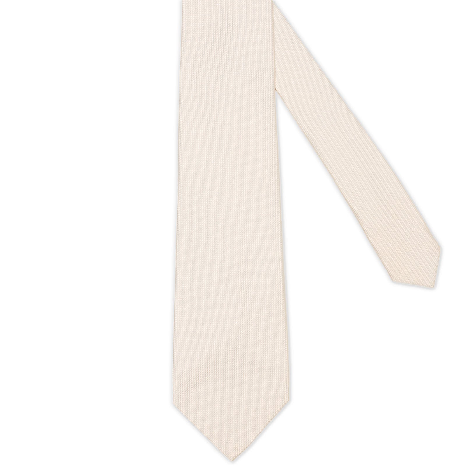 SARTORIA PARTANOPEA White Micro Seven Fold Silk Tie NEW