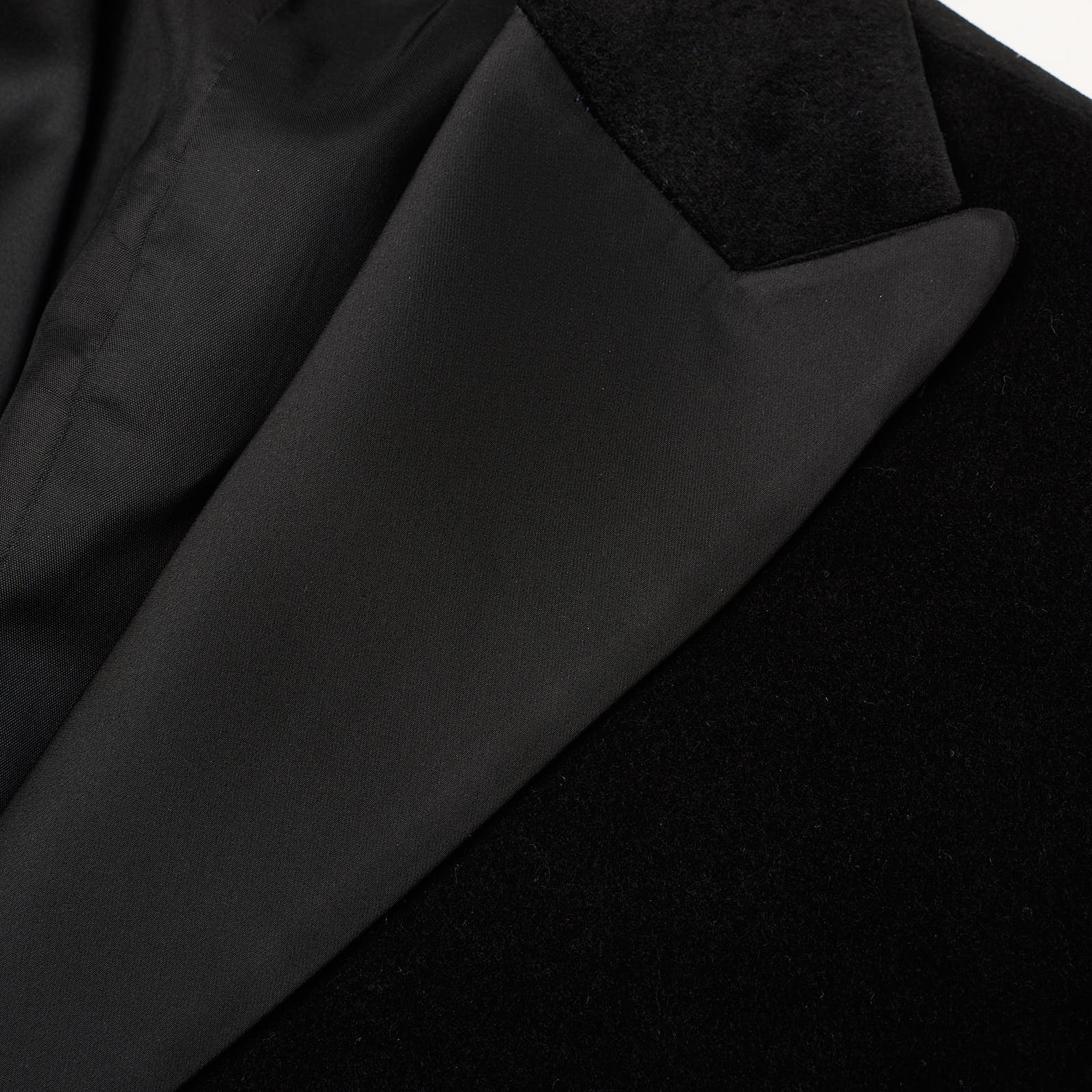 SARTORIA PARTENOPEA Black Cotton Velvet Tuxedo Peak Lapel Jacket NEW Current Model