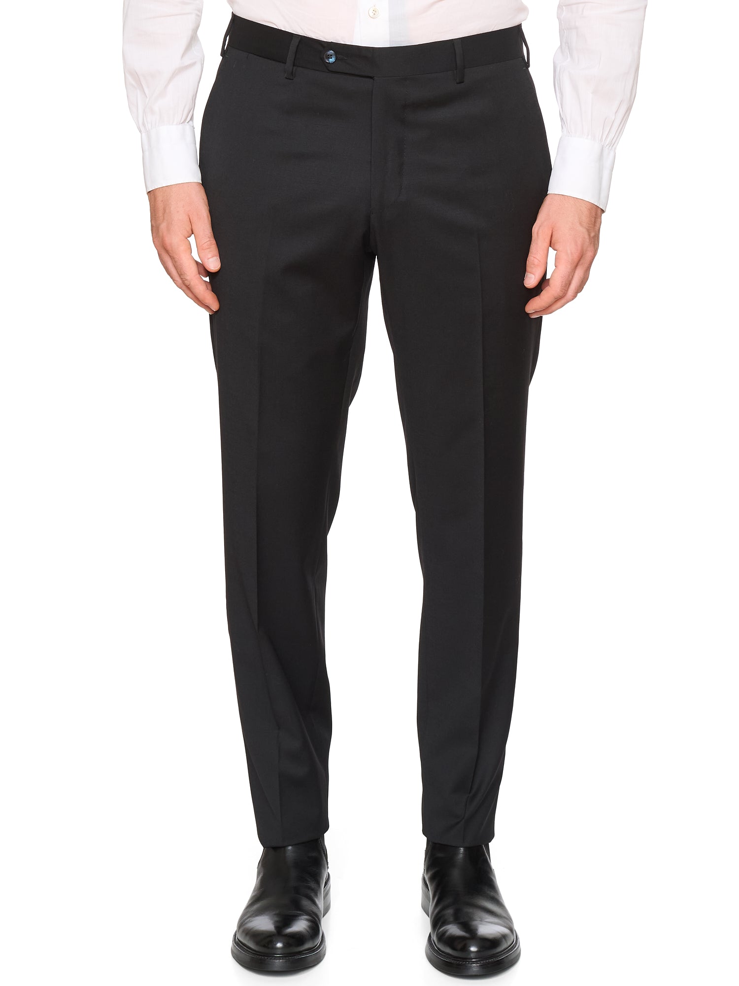SARTORIA PARTENOPEA Black “Napoli” Wool Super 120's Unlined Suit