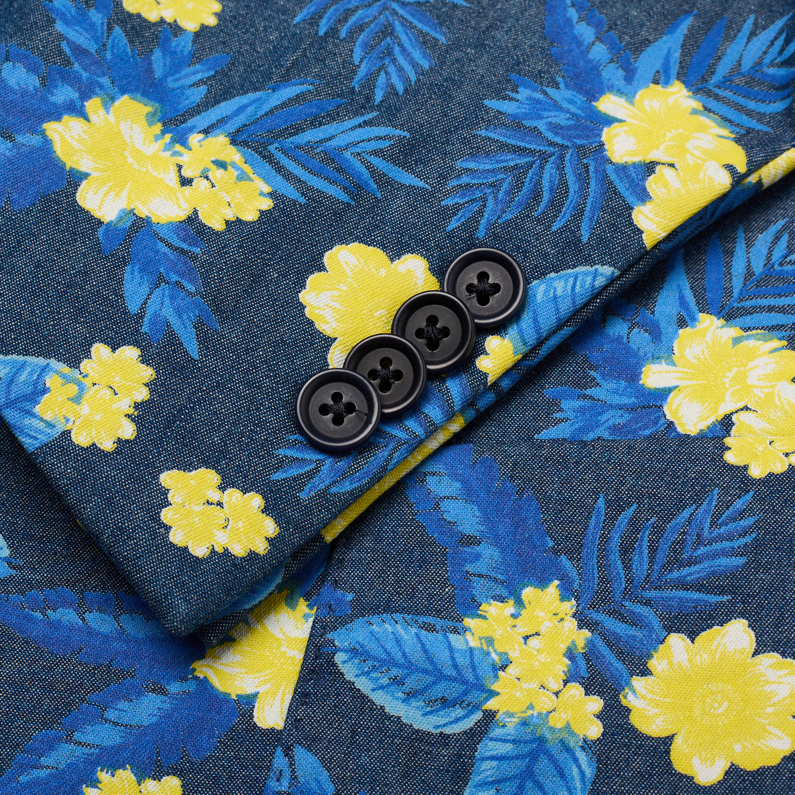 SARTORIA PARTENOPEA Blue-Yellow Floral Design Cotton Jacket EU 52 NEW US 42 Current Model