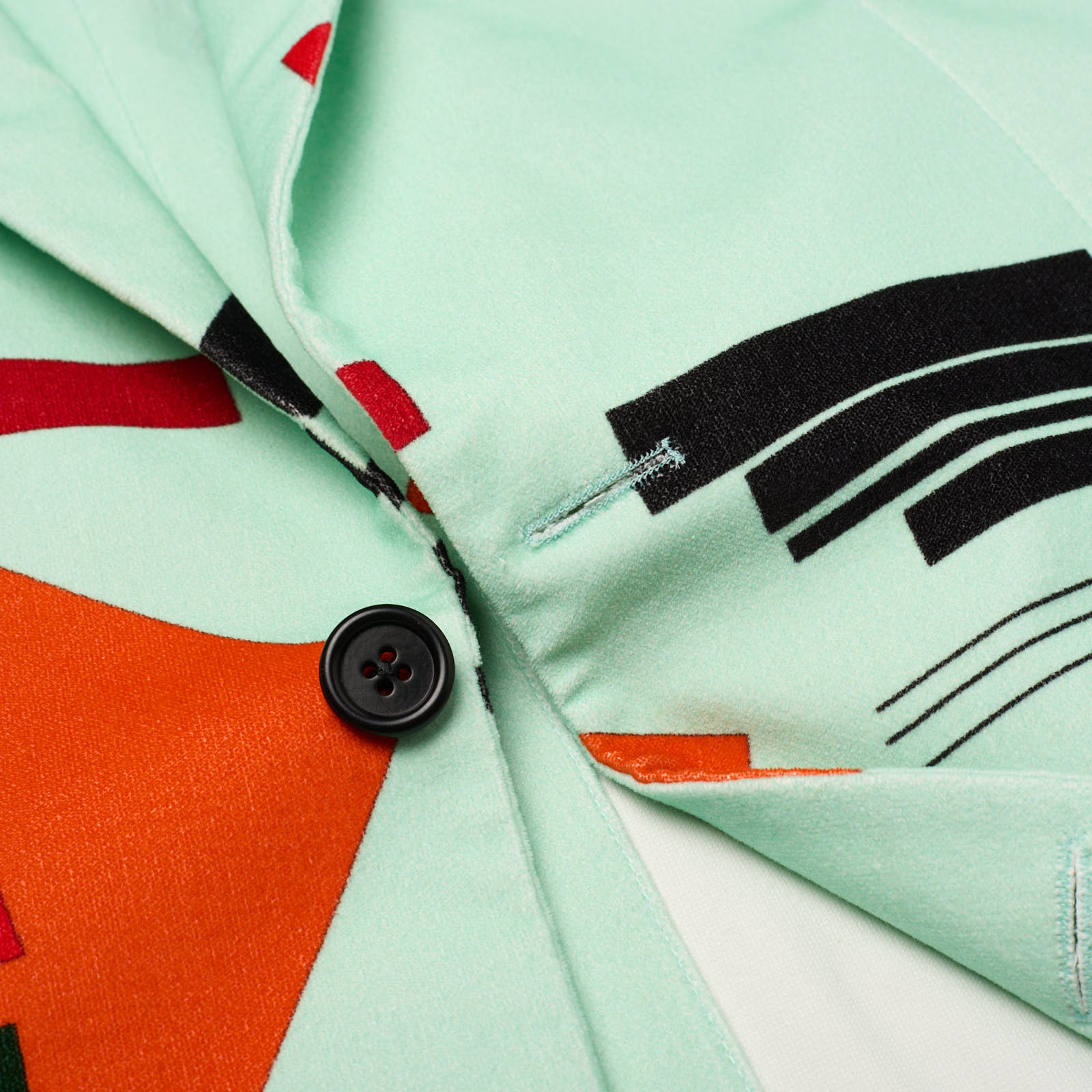 SARTORIA PARTENOPEA Mint Green Geometric Design Cotton-Elastane Jacket EU 50 NEW US 40 Current Model