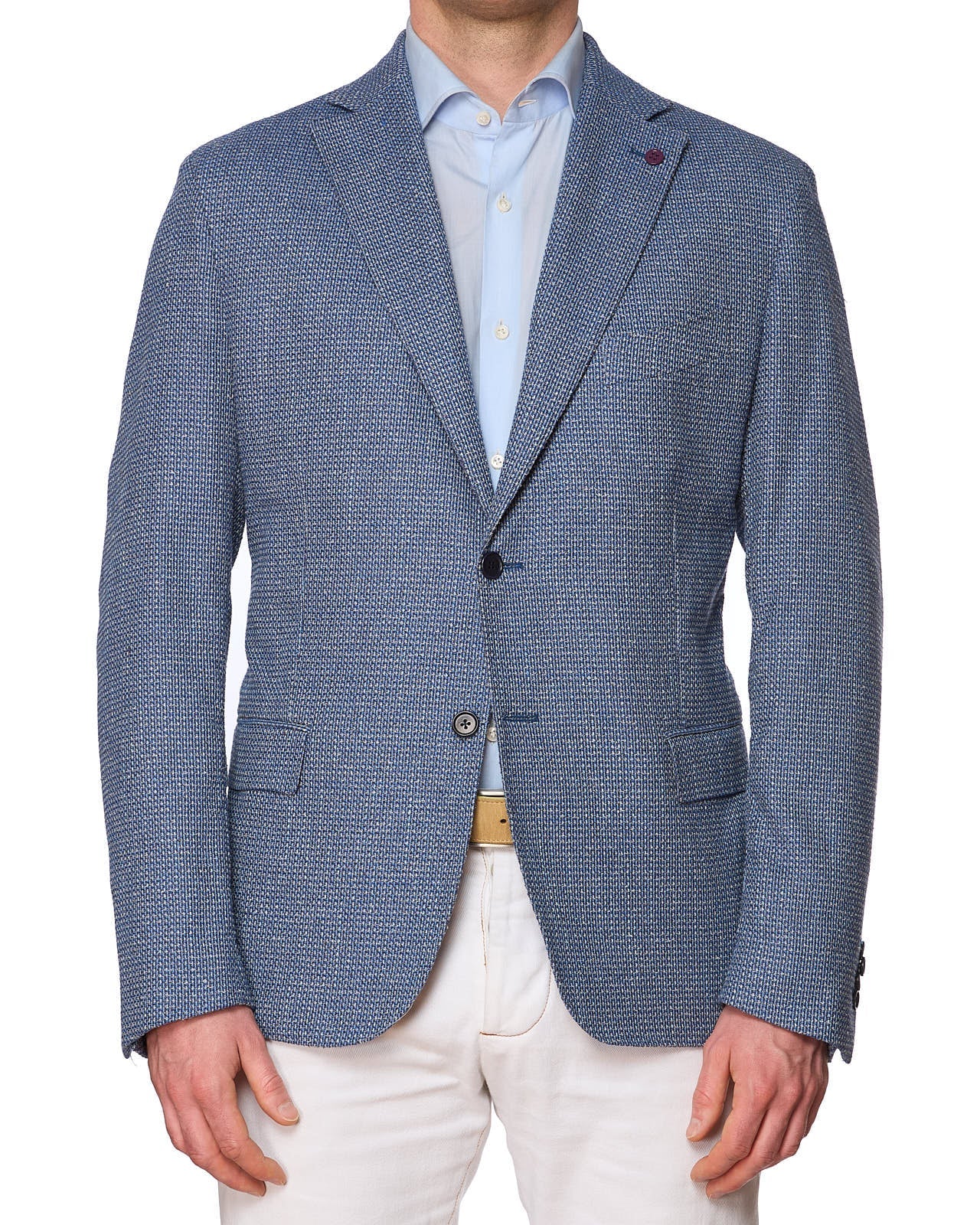 SARTORIA PARTENOPEA Blue Hopsack Cotton Jacket EU 52 NEW US 42 Current Model