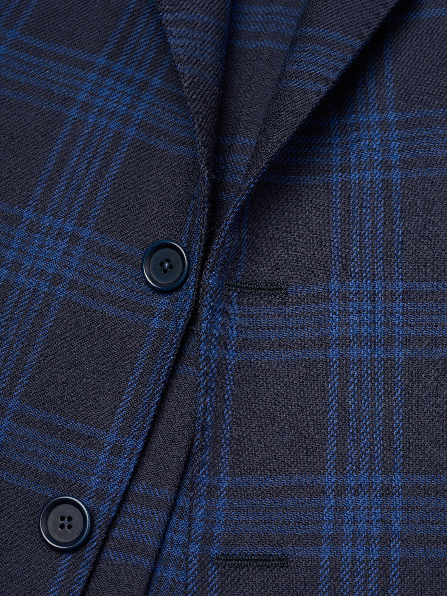 SARTORIA PARTENOPEA "Napoli2" Blue Tartan Wool Unlined Jacket