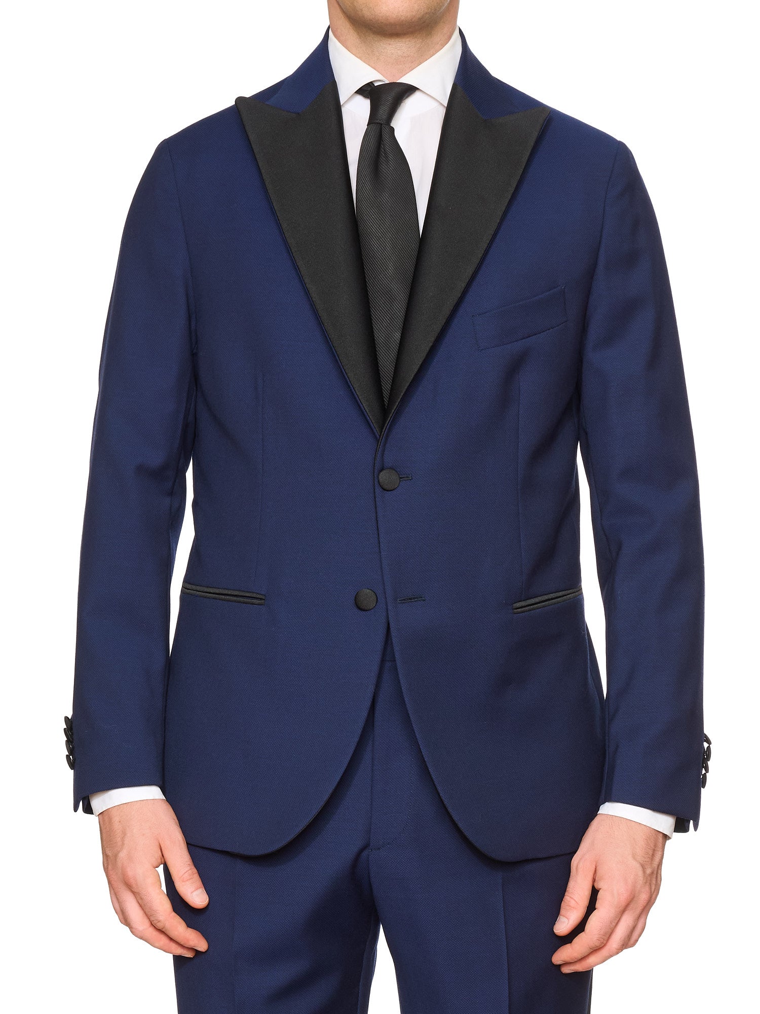 SARTORIA PARTENOPEA “Napoli” Blue Super 120's Wool Tuxedo Suit