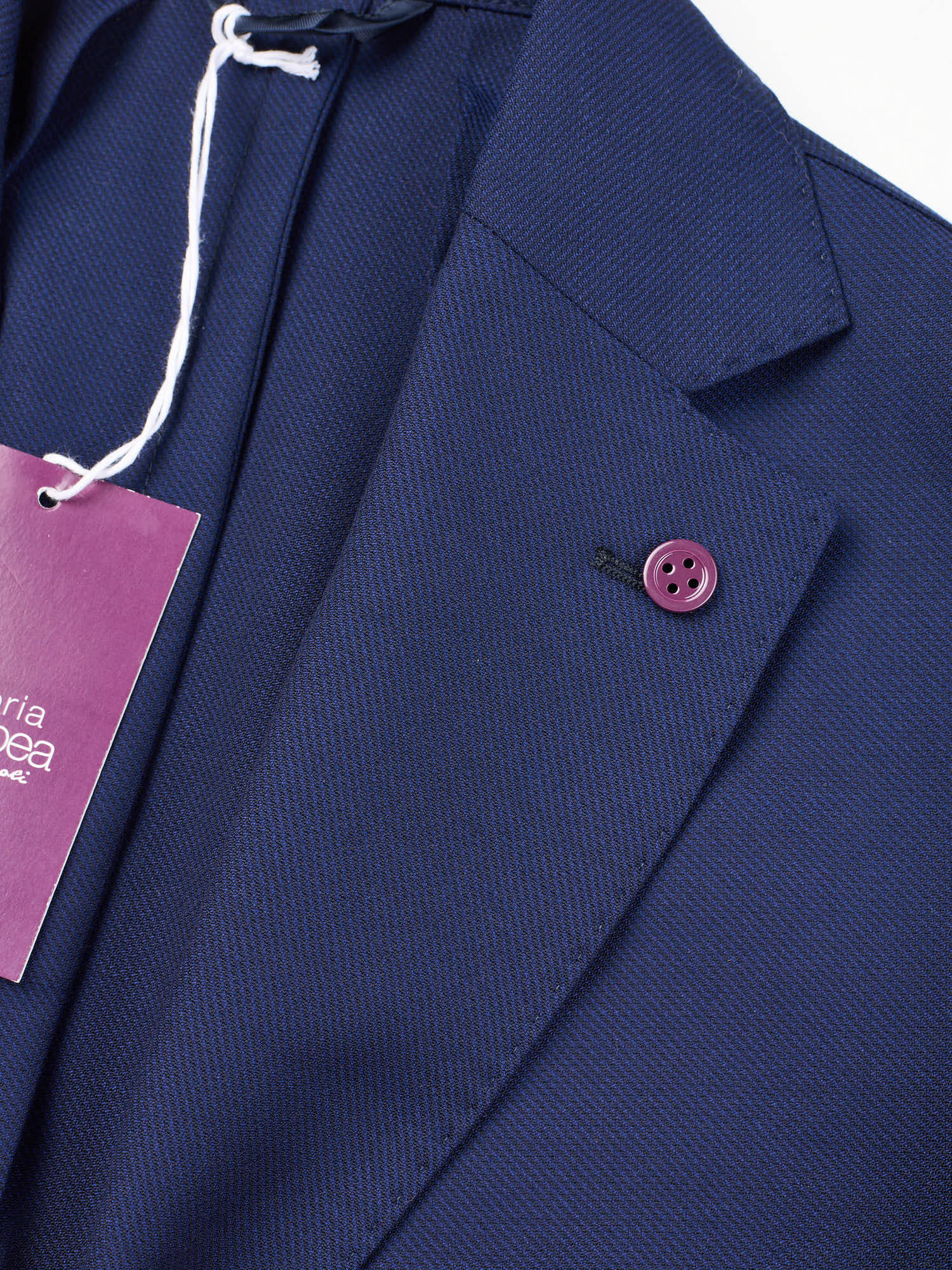 SARTORIA PARTENOPEA Blue "Napoli" Wool Super 120'S Unlined Jacket NEW