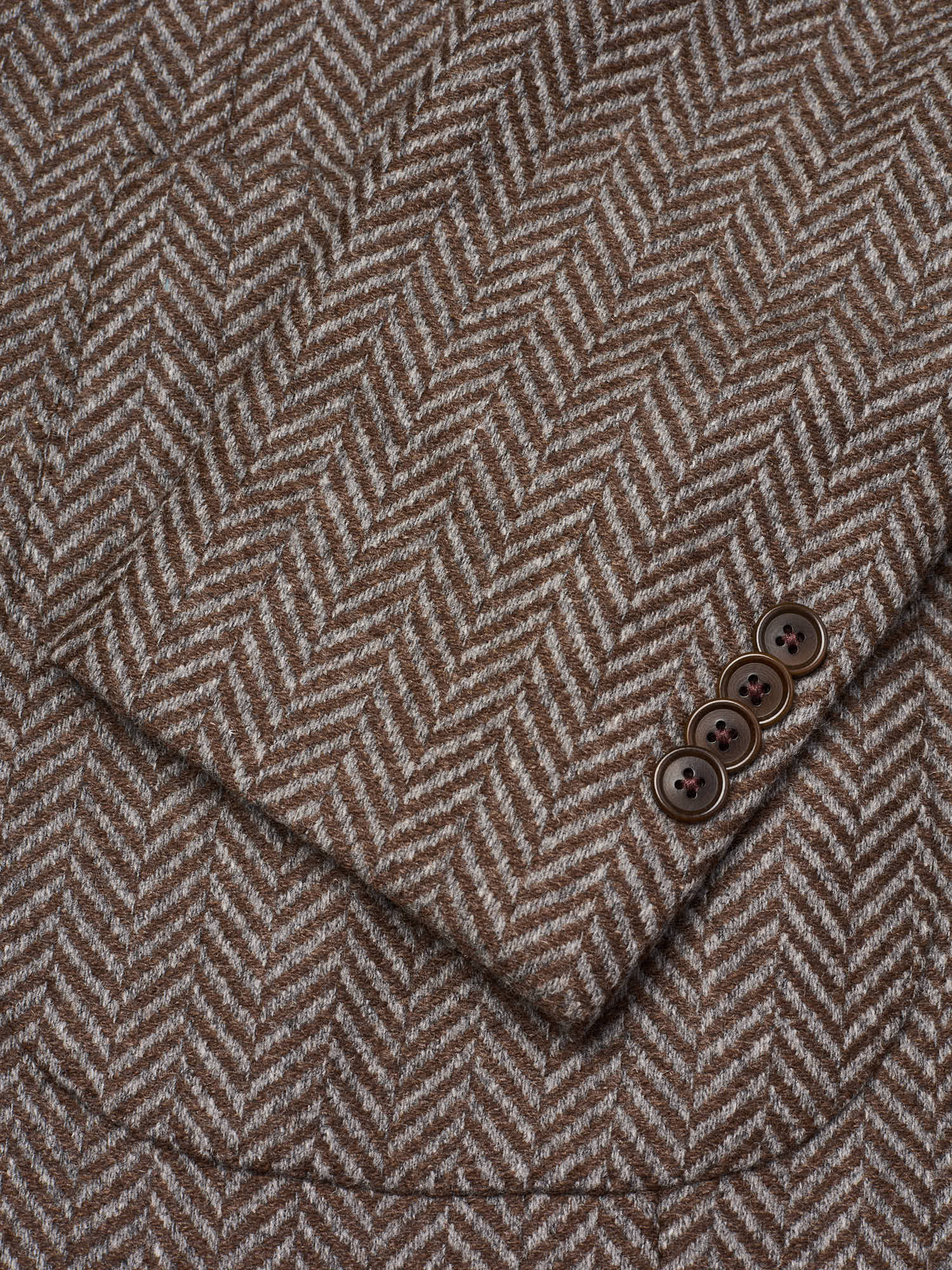 SARTORIA PARTENOPEA "Napoli2" Brown Herringbone Bottoli Wool Cashmere Jacket