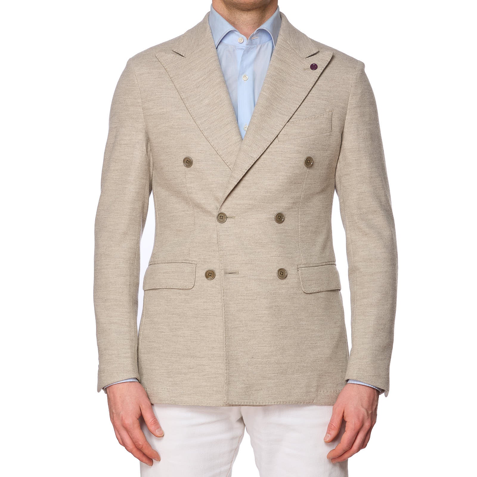 SARTORIA PARTENOPEA Beige Wool Unlined DB Jacket NEW Current Model