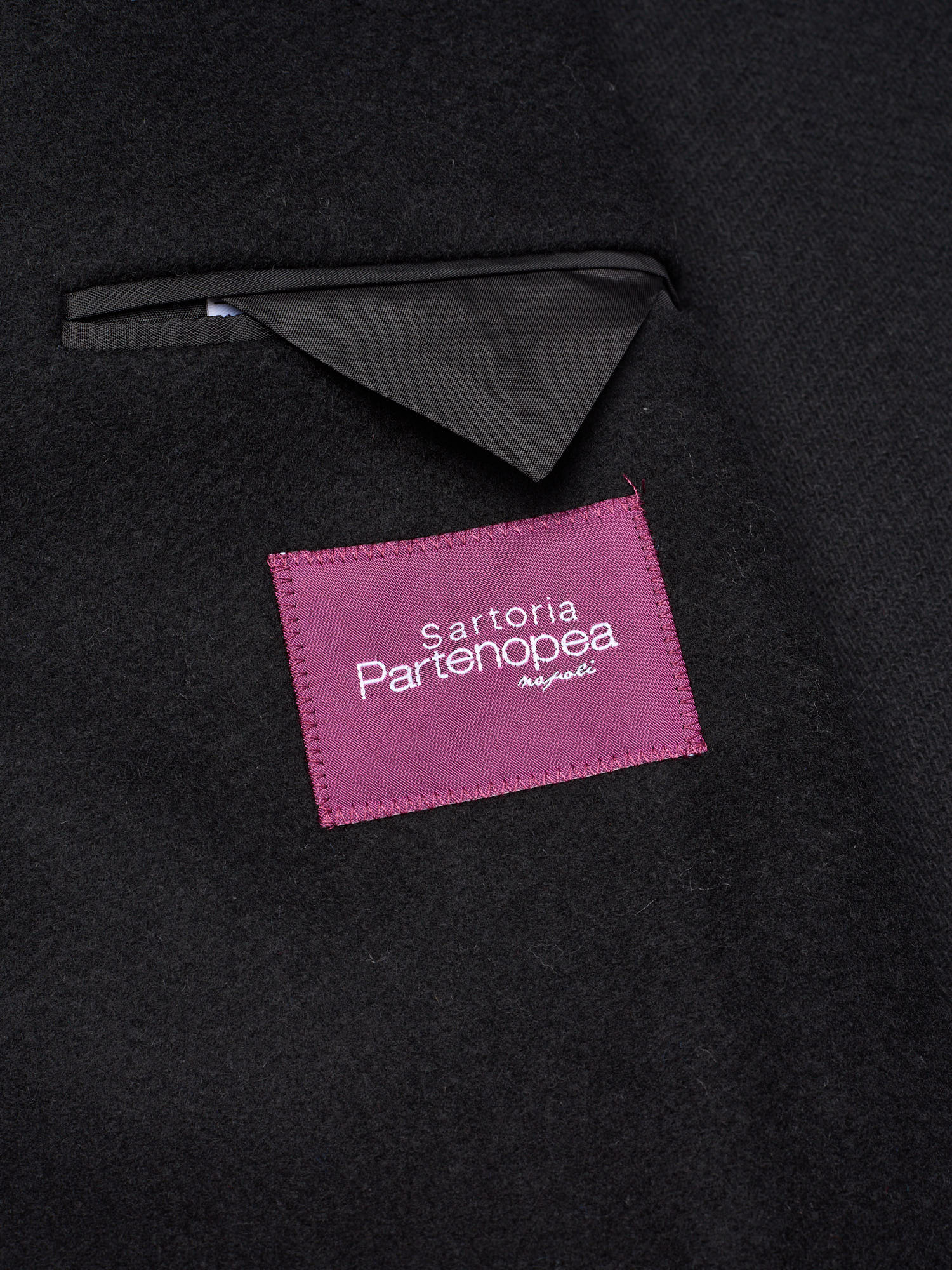 SARTORIA PARTENOPEA Black Flannel Wool-Cashmere Over Coat