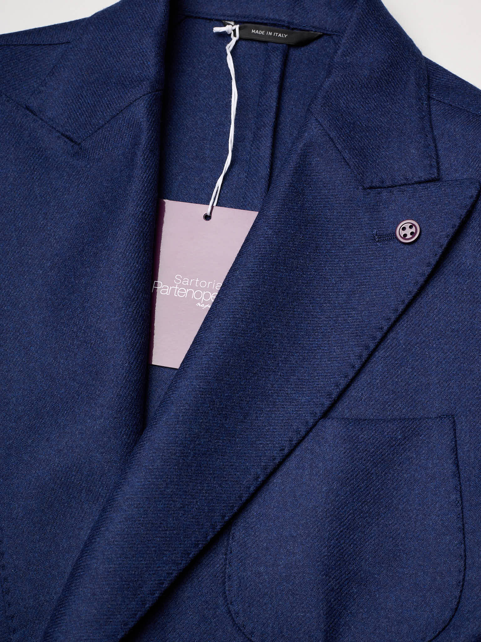 SARTORIA PARTENOPEA "Madison" Navy Blue Wool Cashmere Unlined DB Jacket