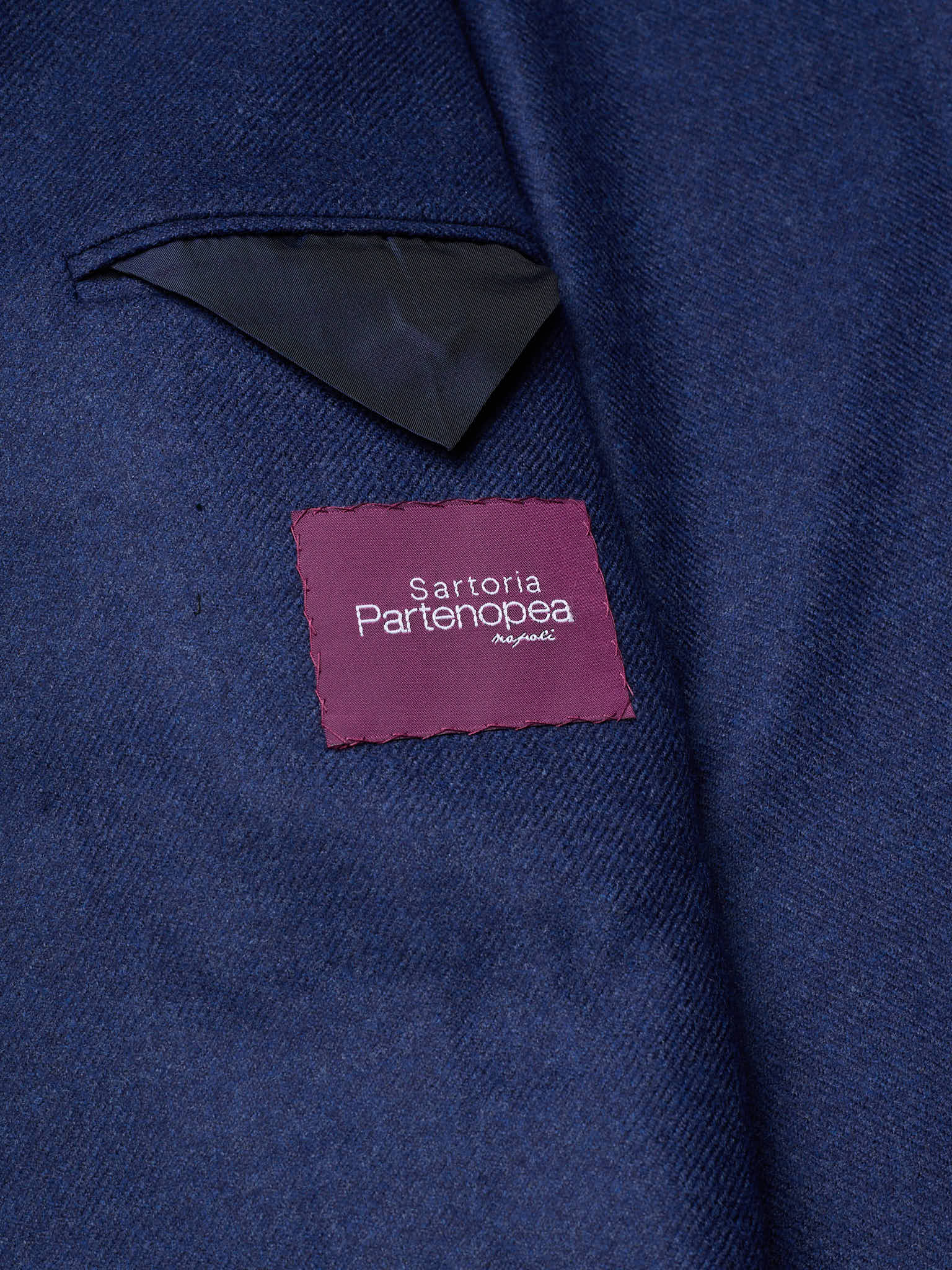 SARTORIA PARTENOPEA "Madison" Navy Blue Wool Cashmere Unlined DB Jacket