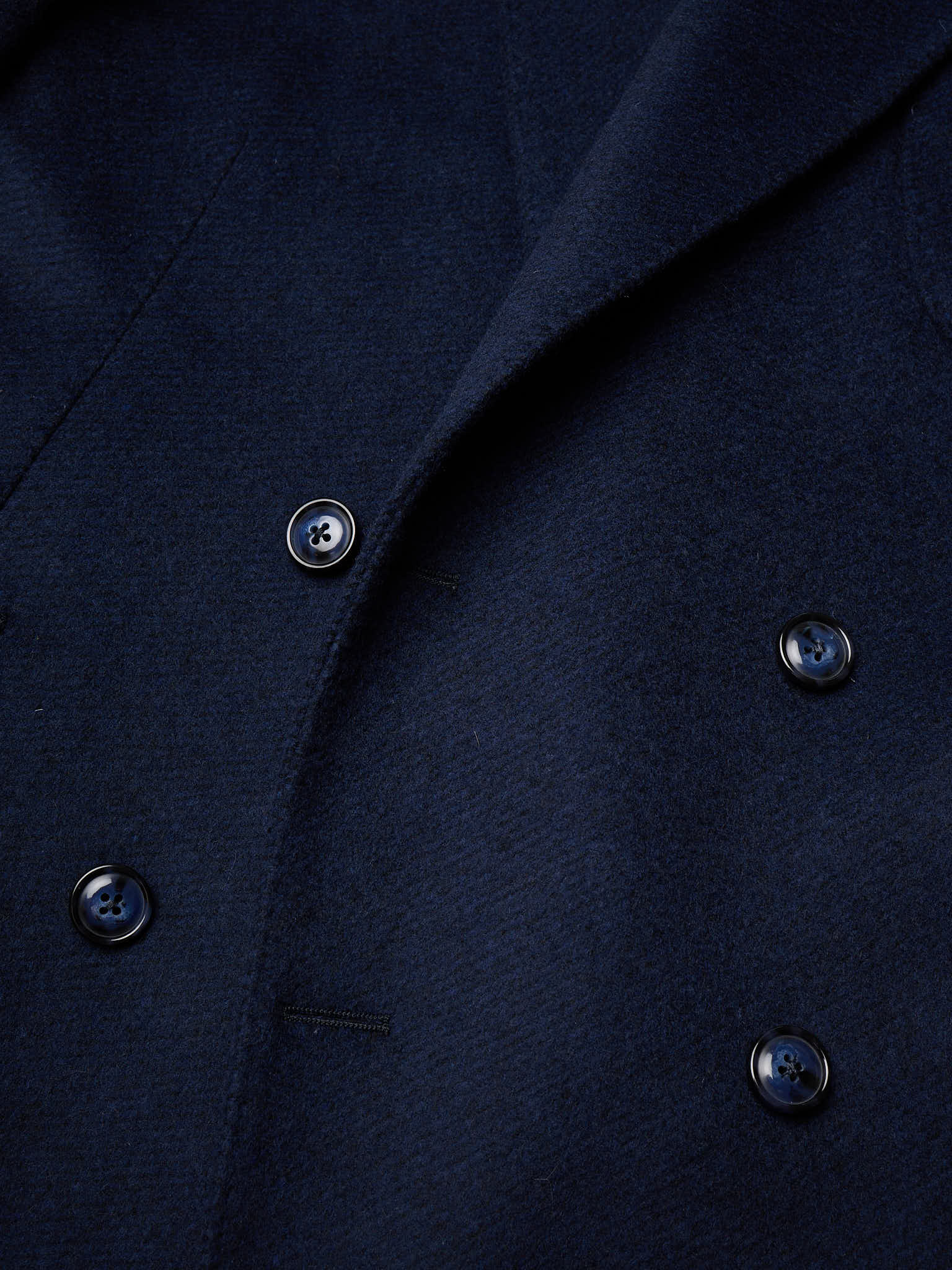 SARTORIA PARTENOPEA "Madison" Navy Blue Wool Unlined DB Jacket