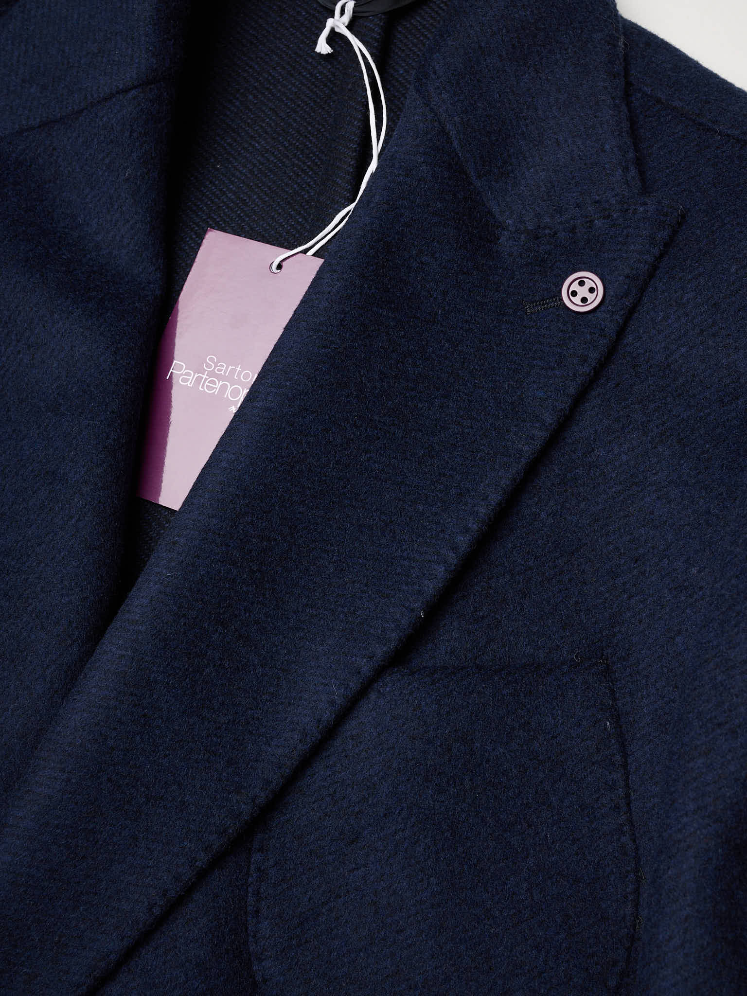 SARTORIA PARTENOPEA "Madison" Navy Blue Wool Unlined DB Jacket
