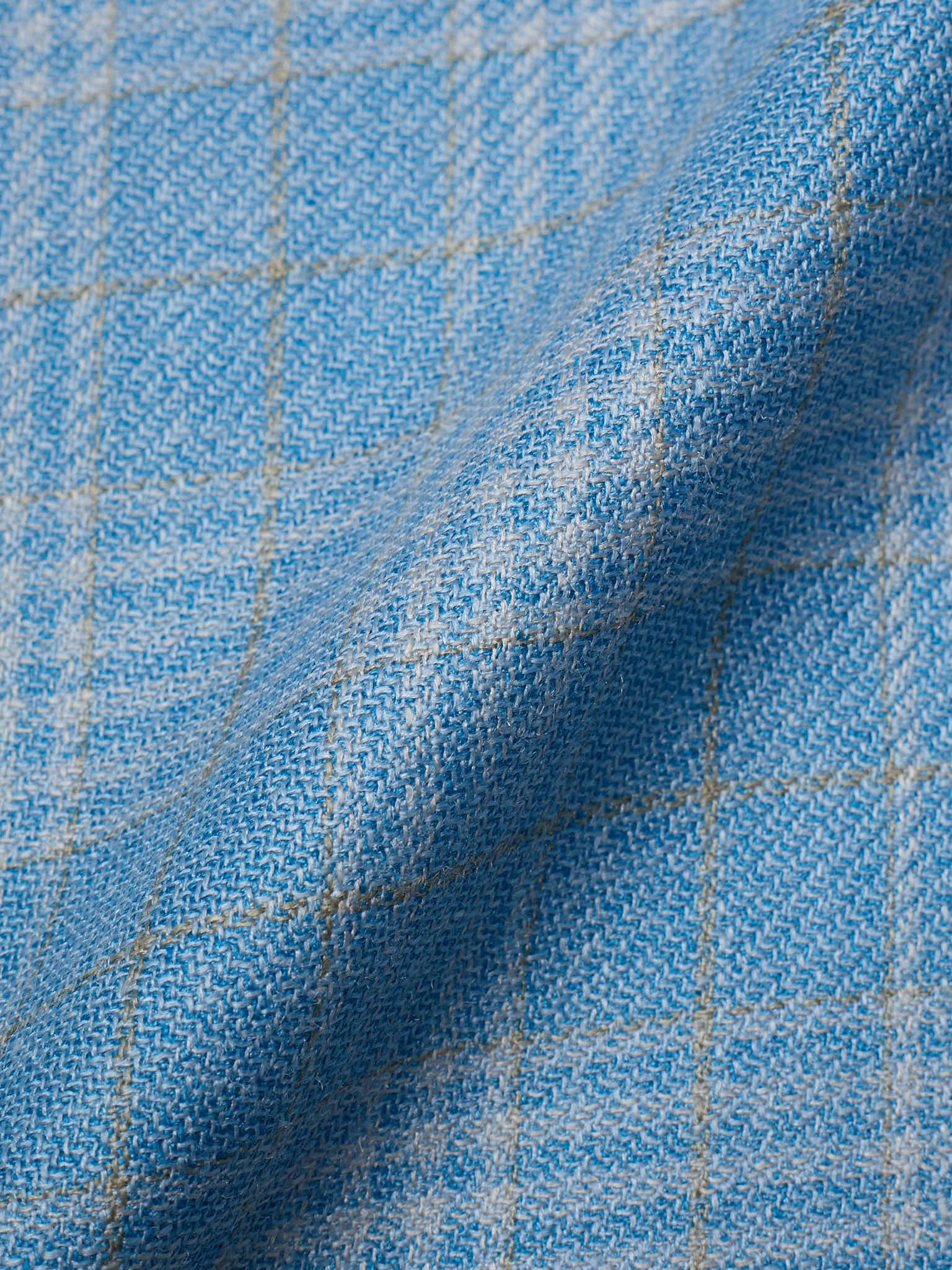 SARTORIA PARTENOPEA "Napoli2" Blue Glen Plaid Wool–Silk–Linen Unlined Jacket