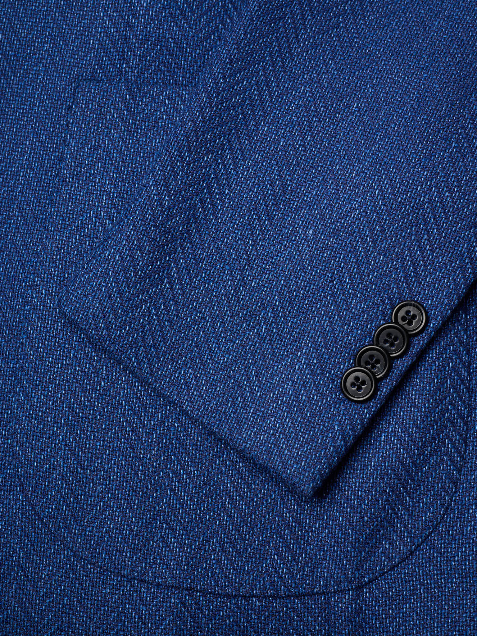 SARTORIA PARTENOPEA "Napoli2" Blue Herringbone Cotton–Linen Unlined Jacket