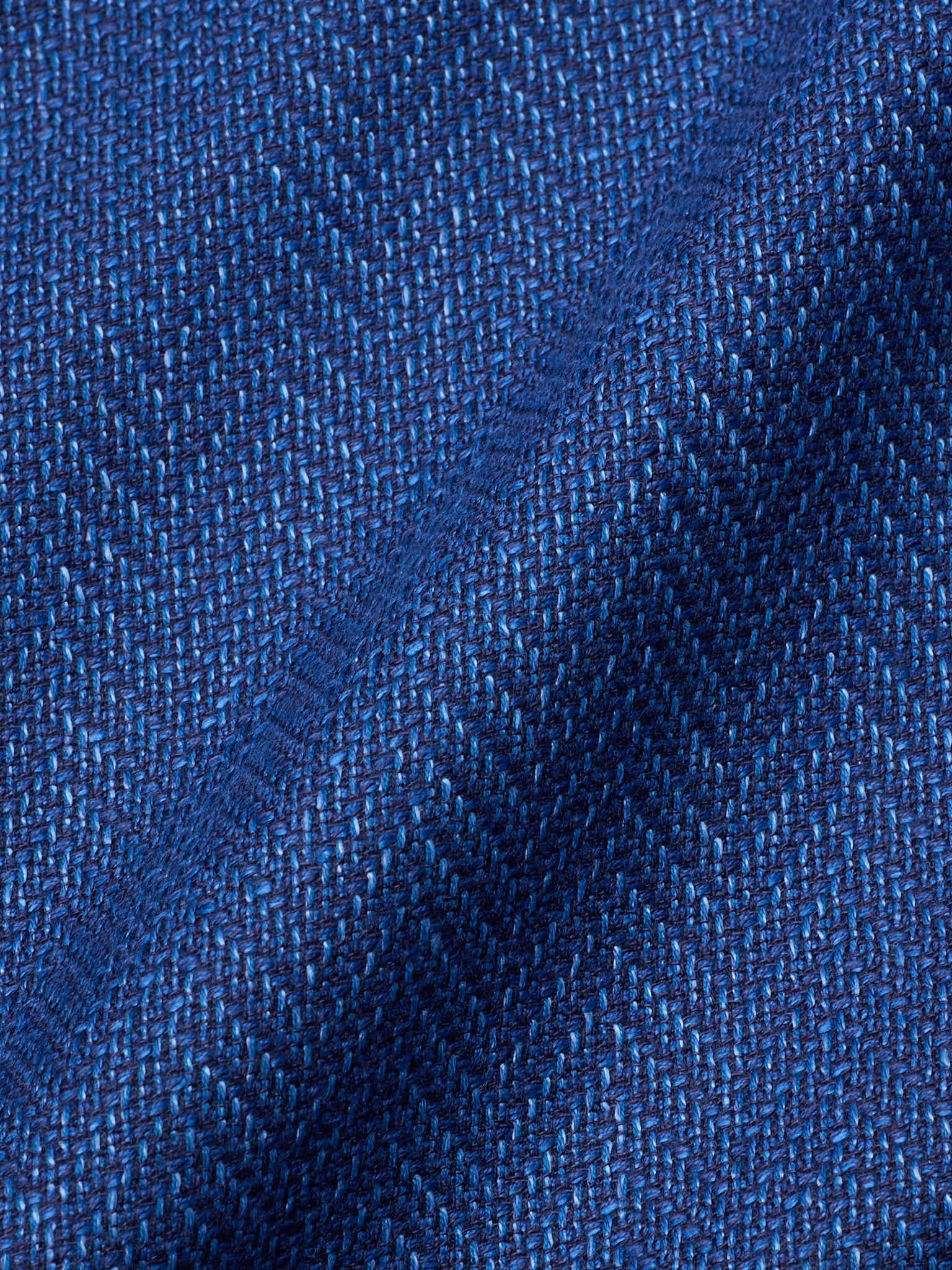 SARTORIA PARTENOPEA "Napoli2" Blue Herringbone Cotton–Linen Unlined Jacket