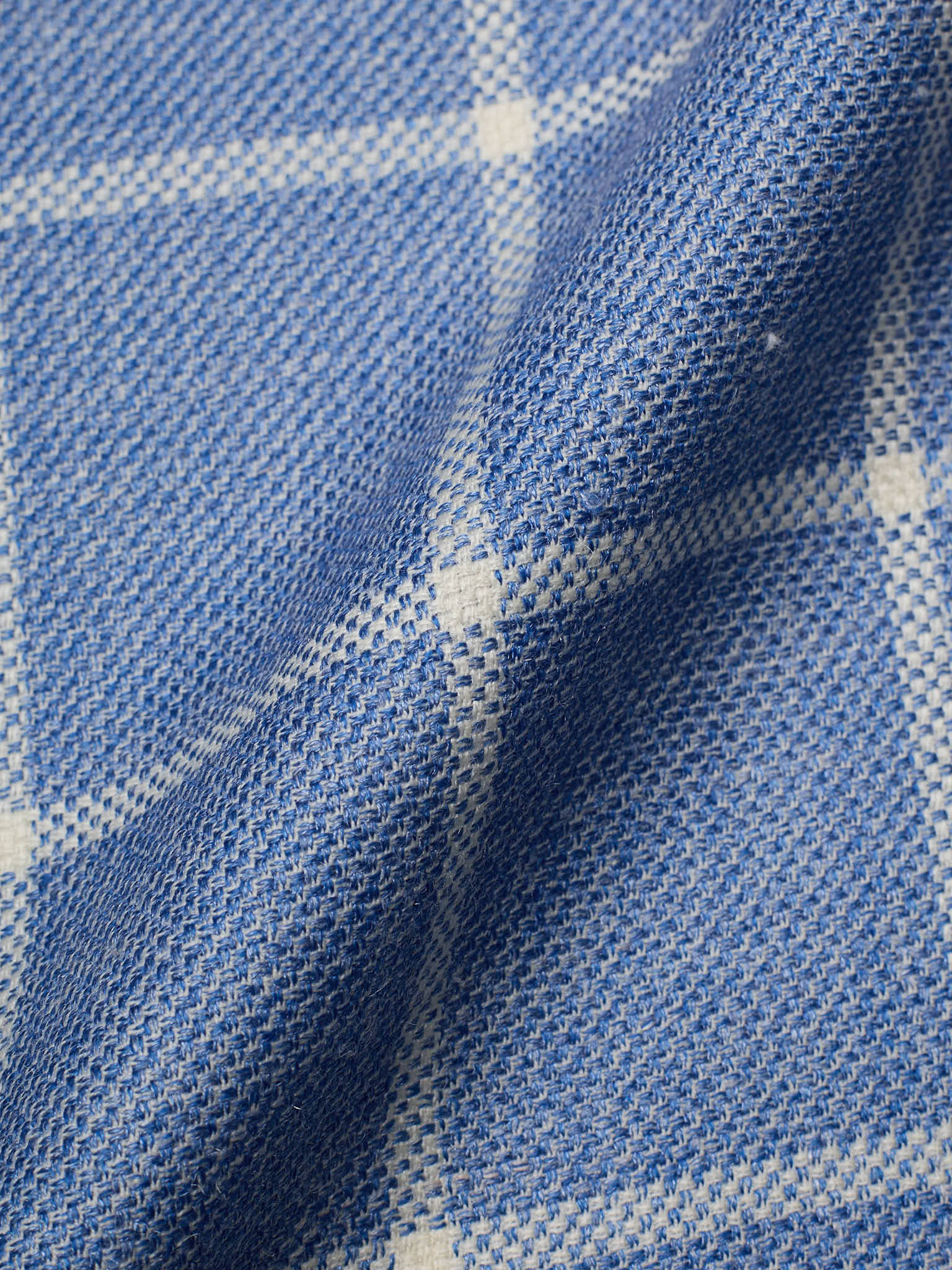 SARTORIA PARTENOPEA "Napoli2" Blue Windowpane Wool–Silk–Linen Unlined Jacket