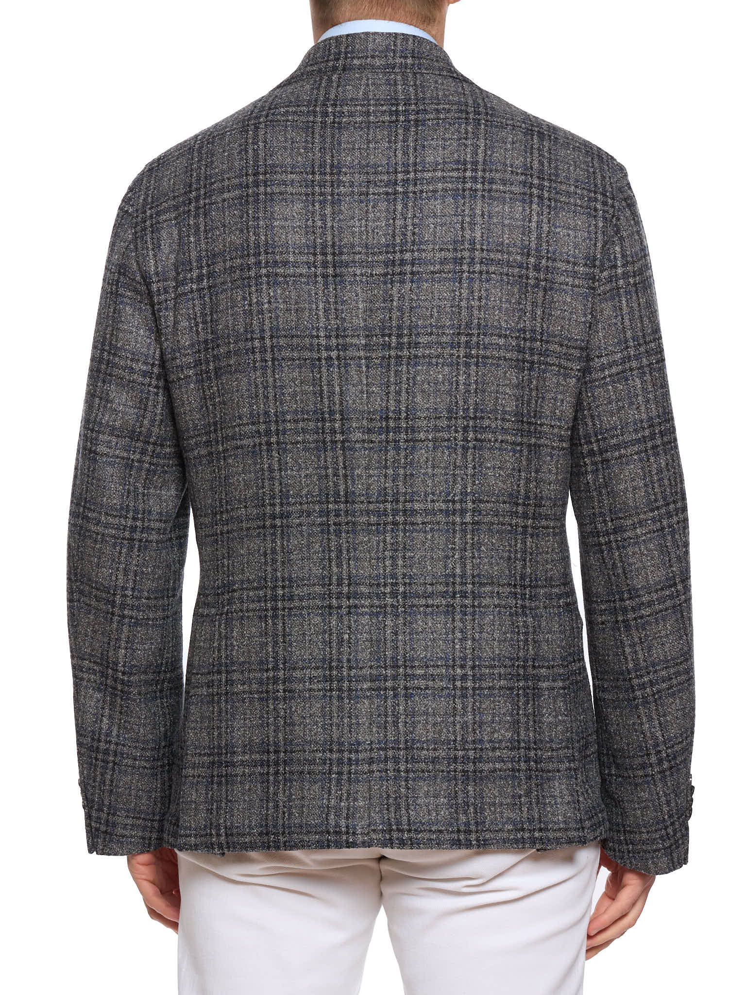SARTORIA PARTENOPEA "Napoli2" Brown Glen Plaid Wool Polyester Unlined Jacket