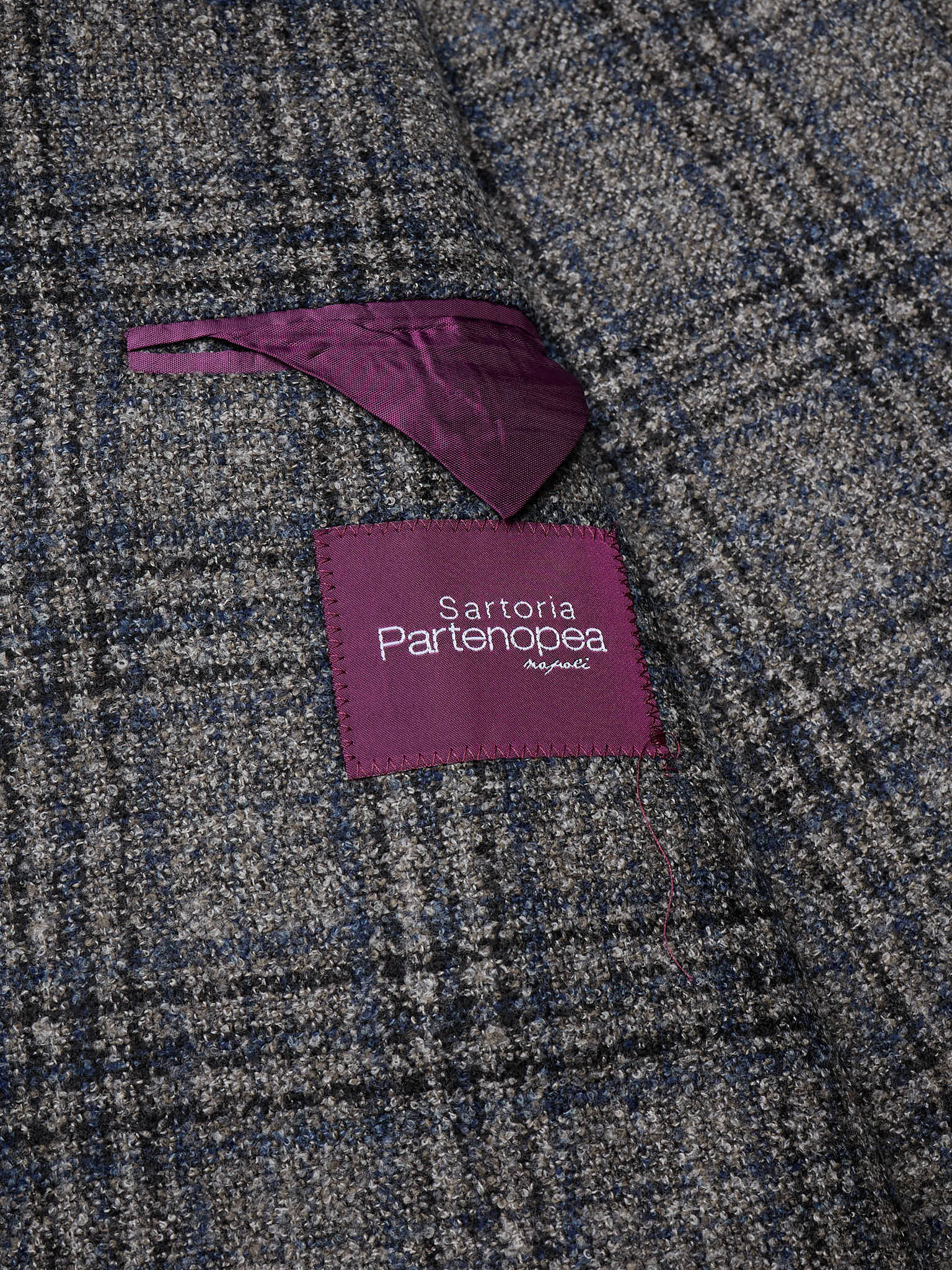 SARTORIA PARTENOPEA "Napoli2" Brown Glen Plaid Wool Polyester Unlined Jacket