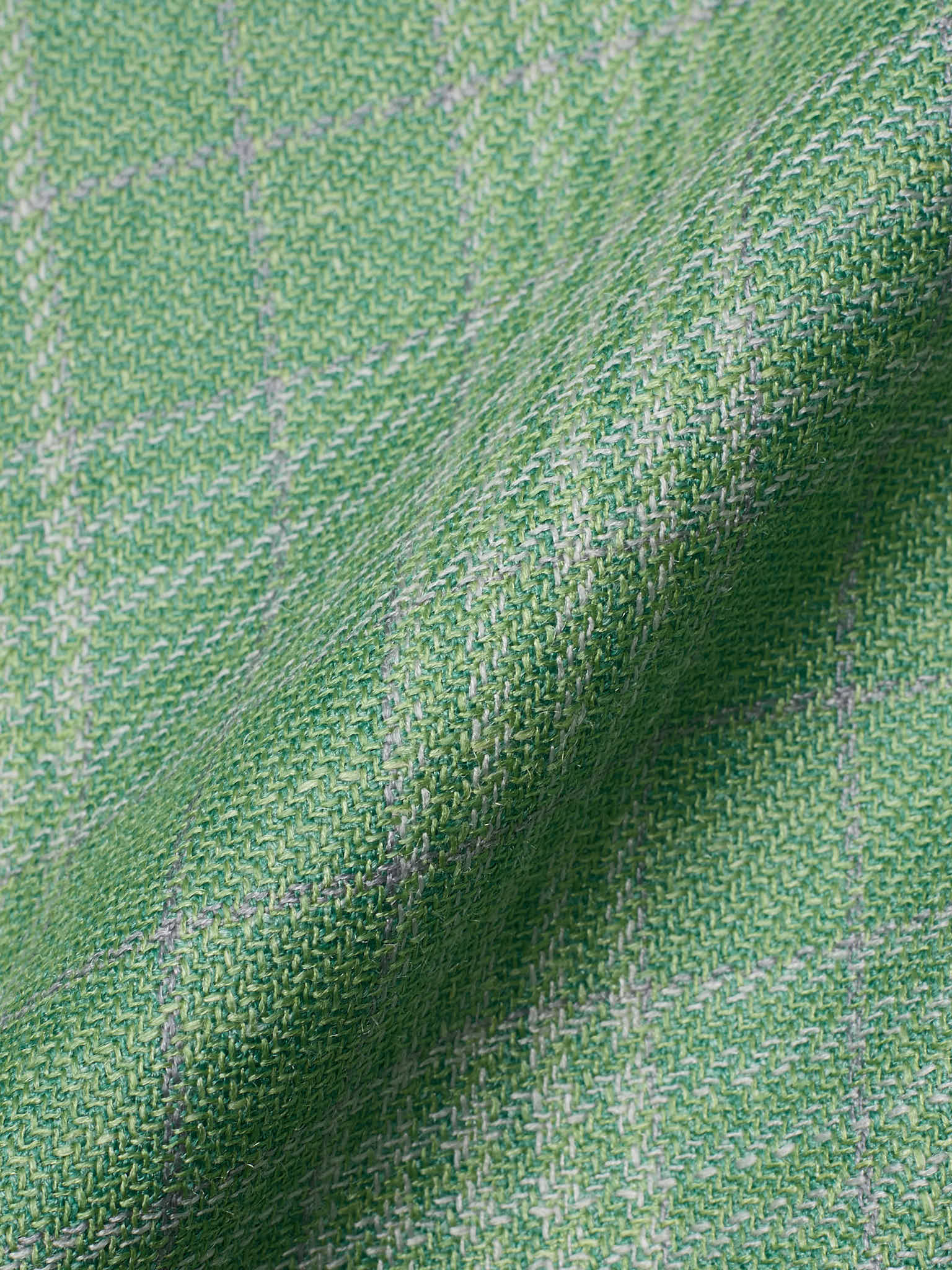 SARTORIA PARTENOPEA "Napoli2" Green Prince of Wales Wool Silk Linen Unlined Jacket