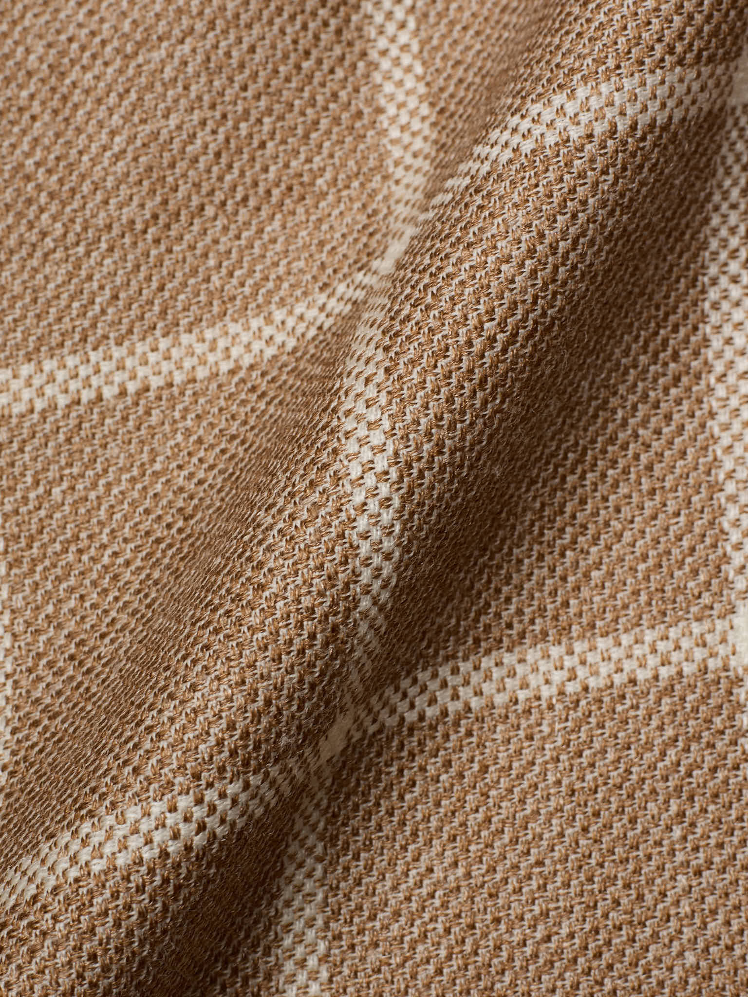 SARTORIA PARTENOPEA "Napoli2" Light Brown Windowpane Wool–Silk–Linen Unlined Jacket