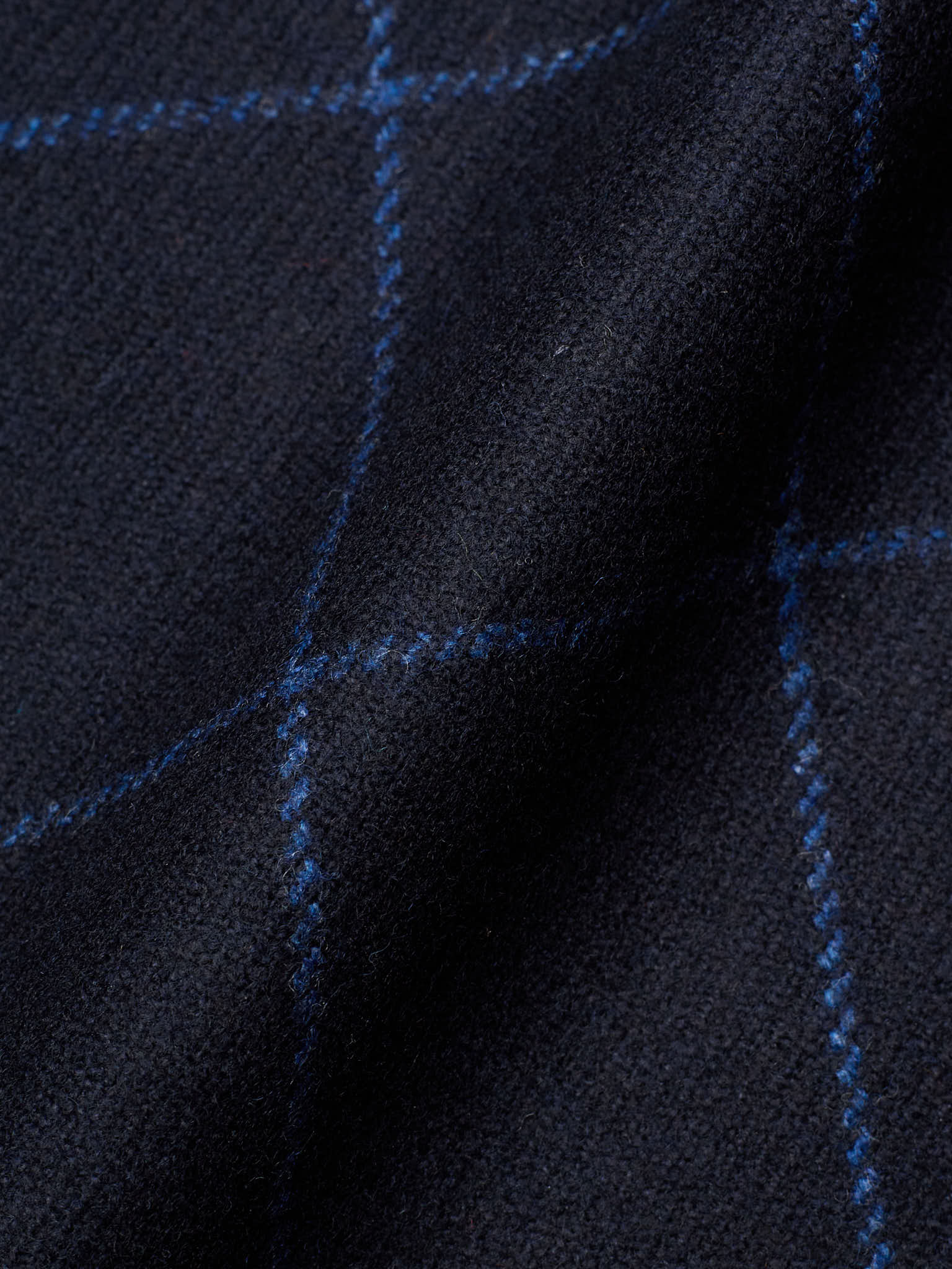 SARTORIA PARTENOPEA "Napoli2" Navy Blue Windowpane Wool Unlined Jacket