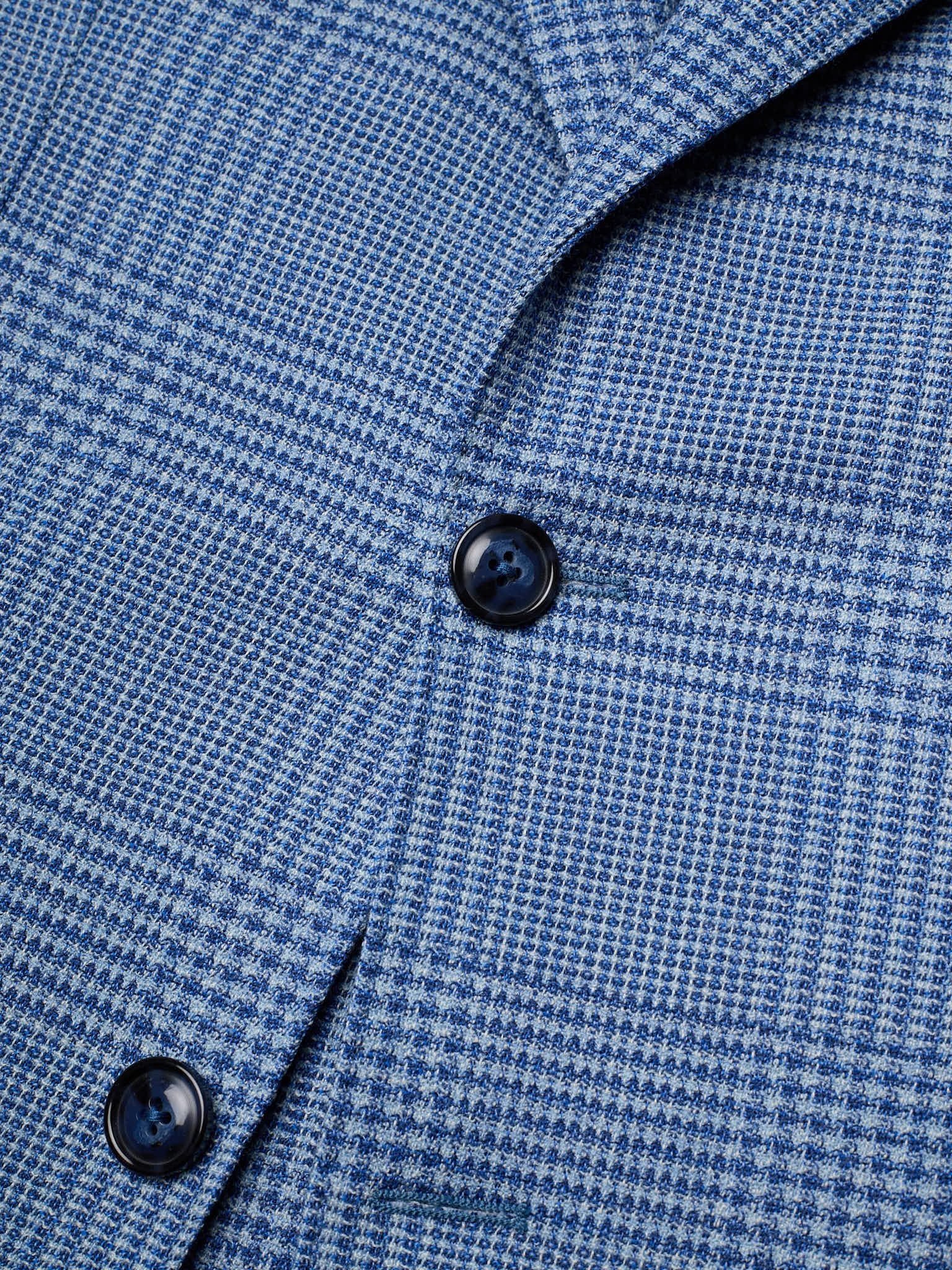 SARTORIA PARTENOPEA "Napoli4" Blue Plaid Wool Unlined Jacket