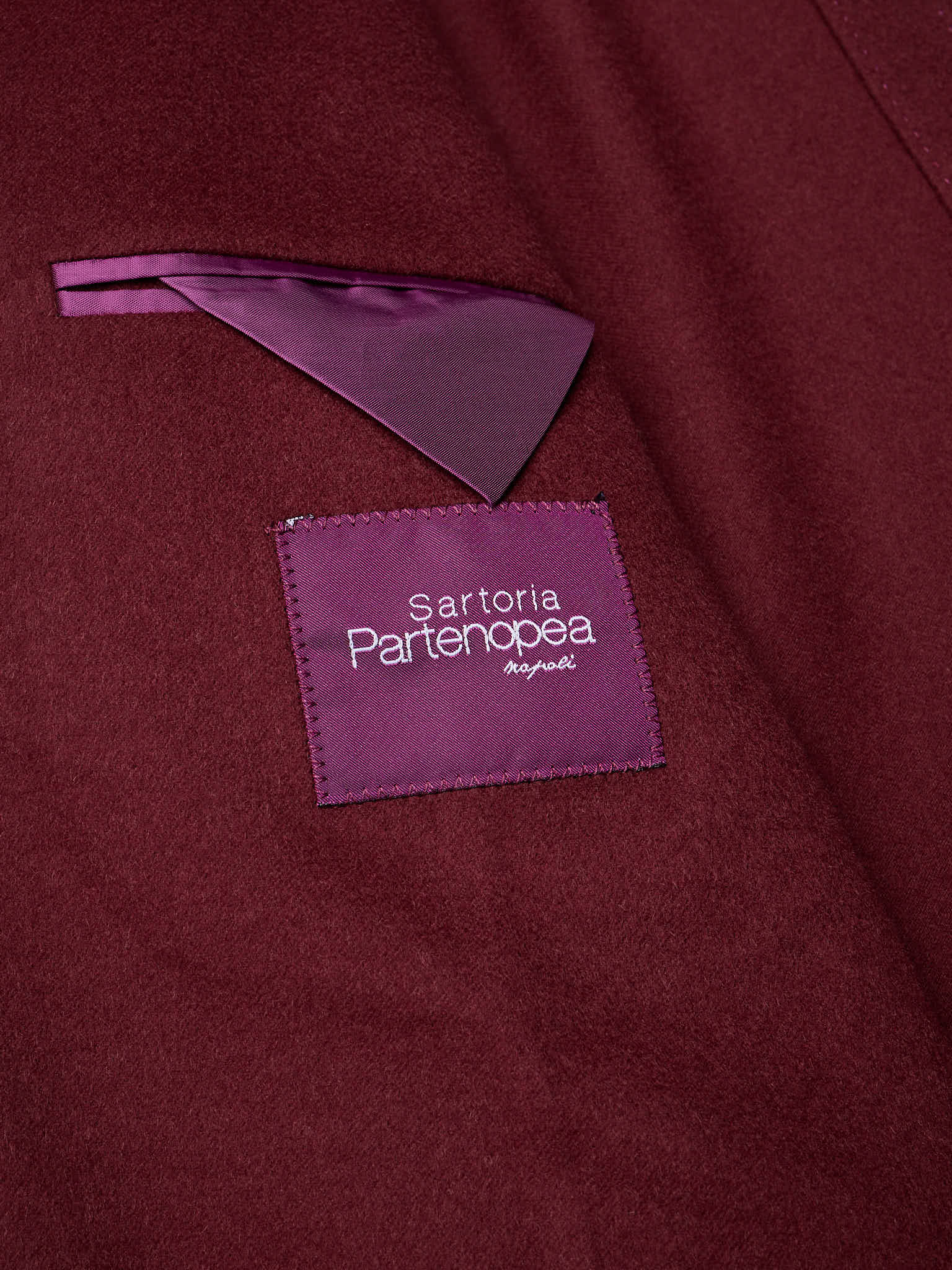 SARTORIA PARTENOPEA "Napoli" Burgundy Wool–Cashmere Unlined Jacket