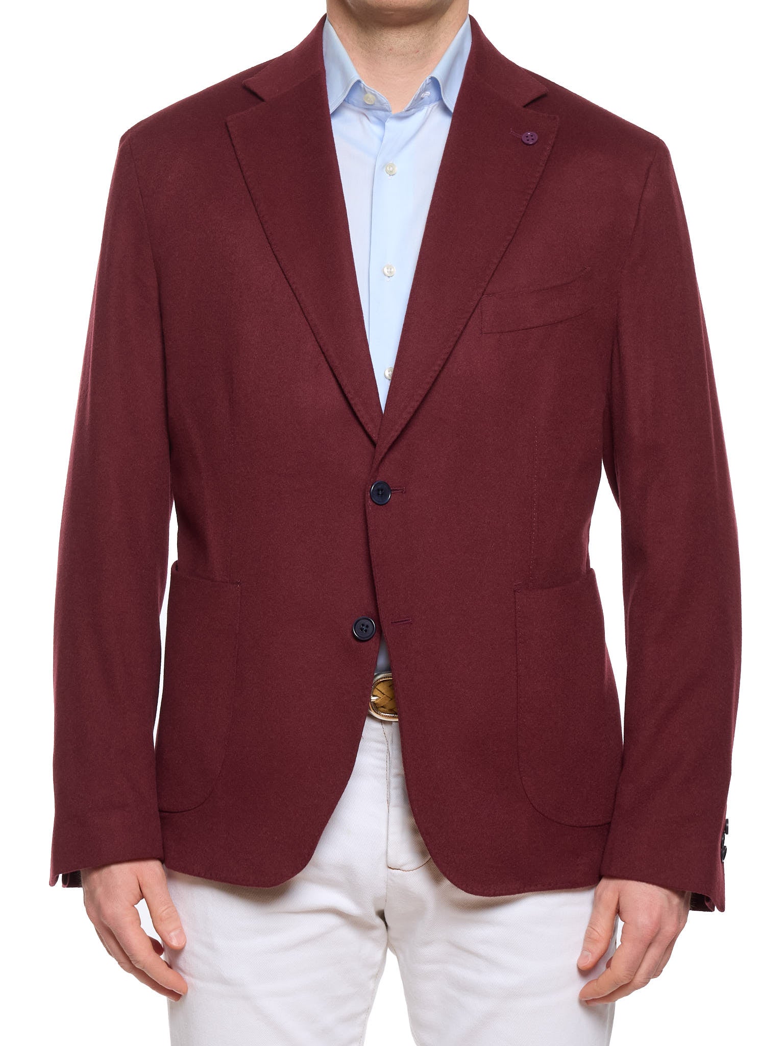 SARTORIA PARTENOPEA "Napoli" Burgundy Wool–Cashmere Unlined Jacket