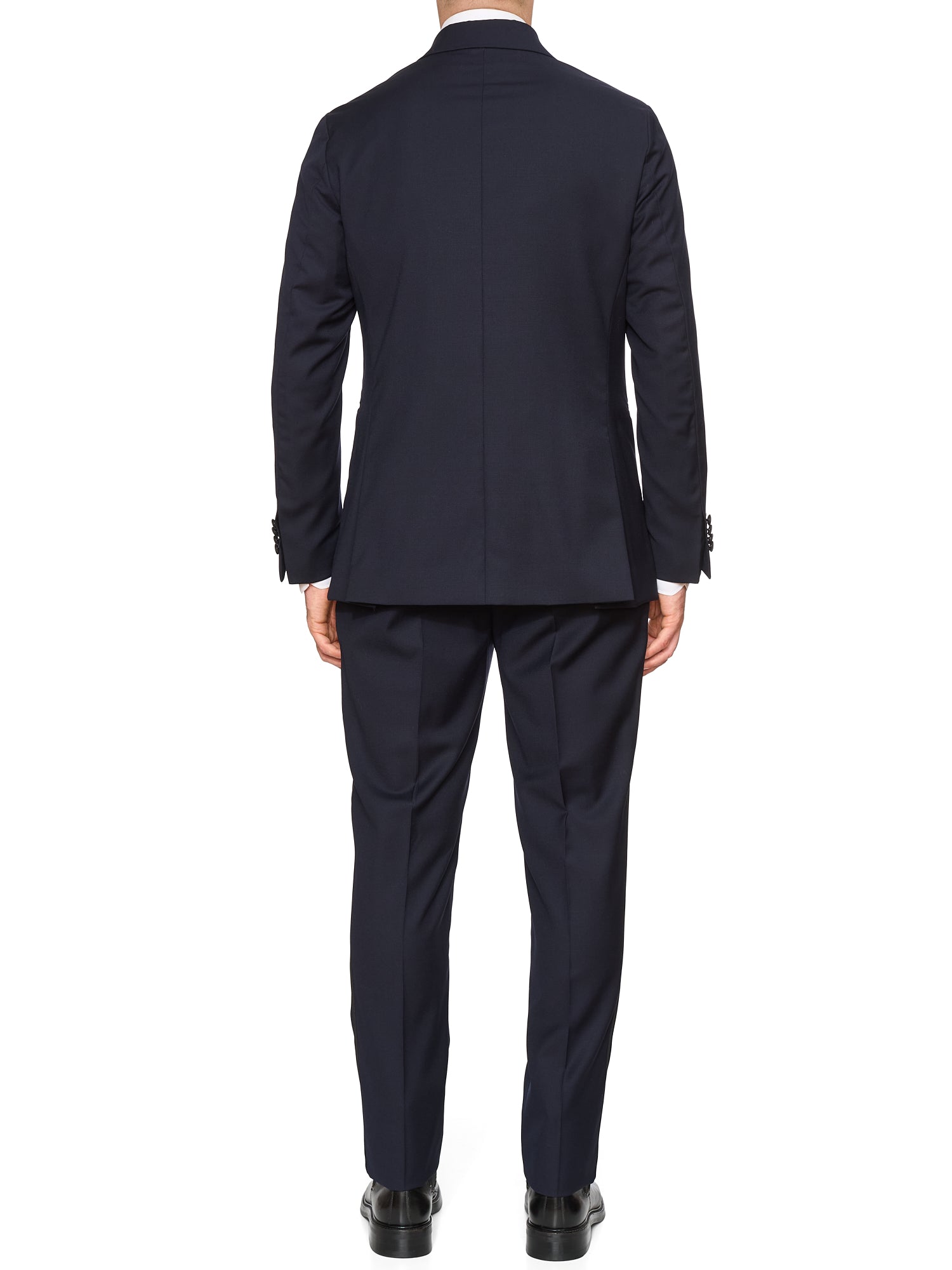 SARTORIA PARTENOPEA Navy Blue Super 120's Wool Tuxedo Suit
